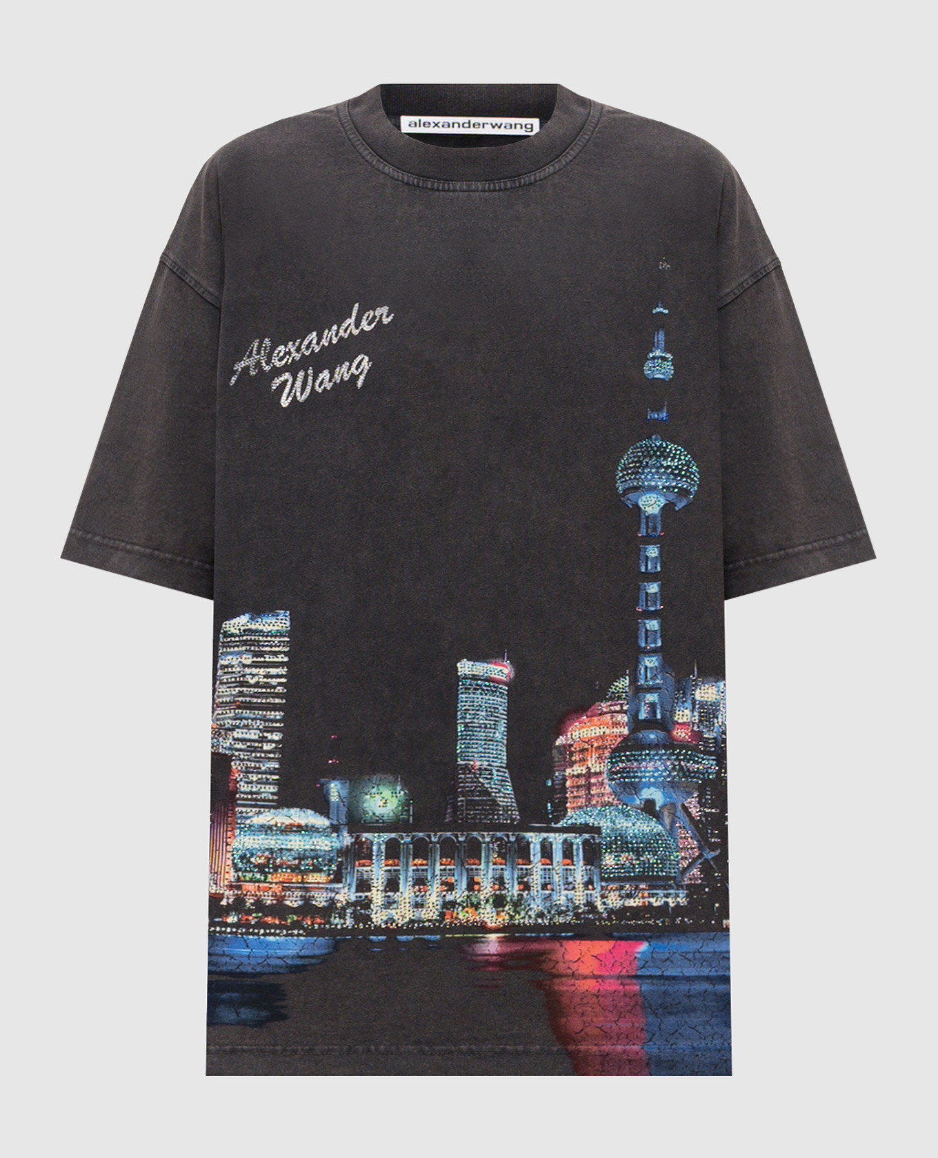 Gray T-shirt with crystals Alexander Wang, Grey
Gray T-shirt with crystals Alexander Wang, Grey
