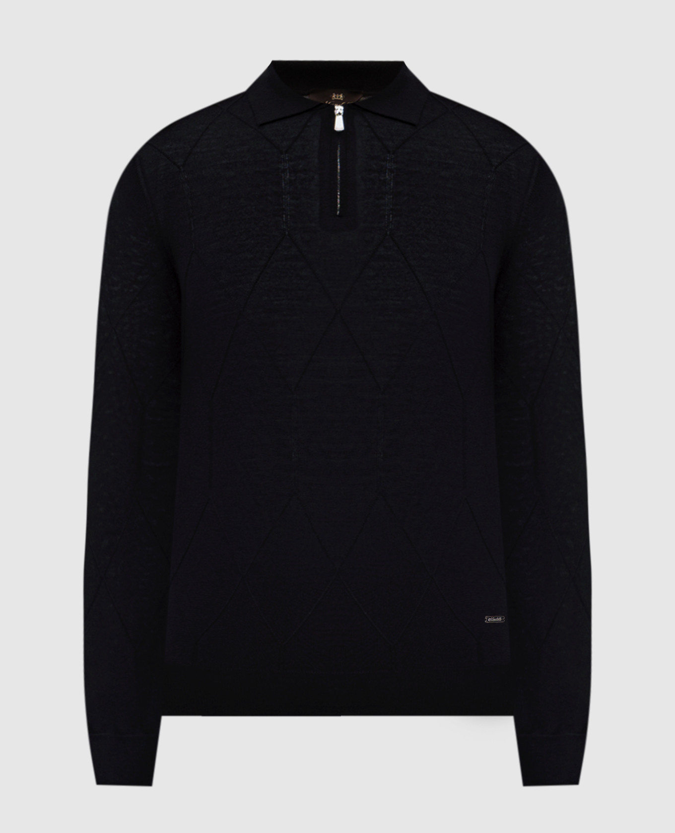 Black wool polo shirt with pattern Enrico Mandelli
Black wool polo shirt with pattern Enrico Mandelli