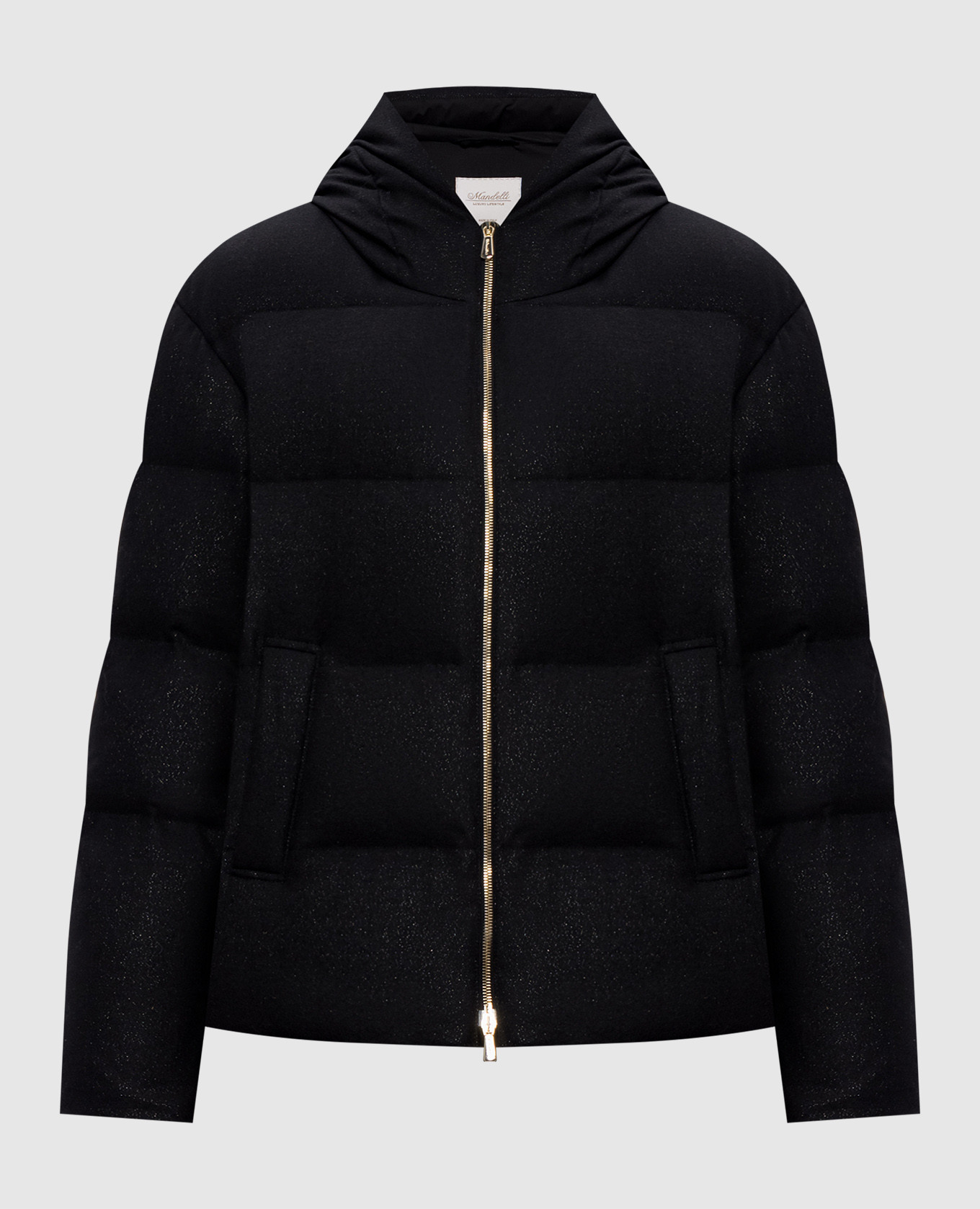 Black down jacket with lurex Enrico Mandelli
Black down jacket with lurex Enrico Mandelli