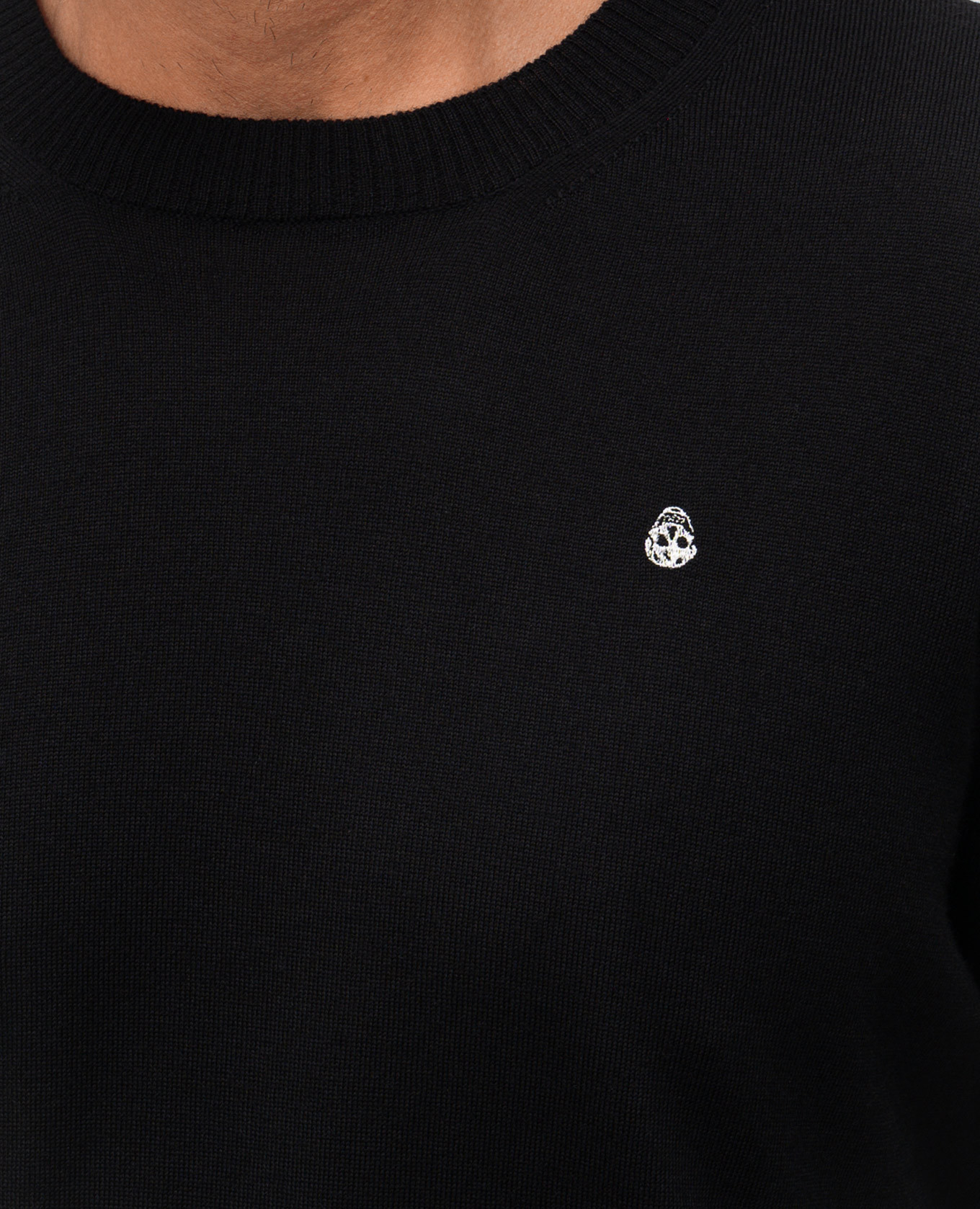 Black wool jumper with embroidered logo emblem Alexander McQueen
Black wool jumper with embroidered logo emblem Alexander McQueen