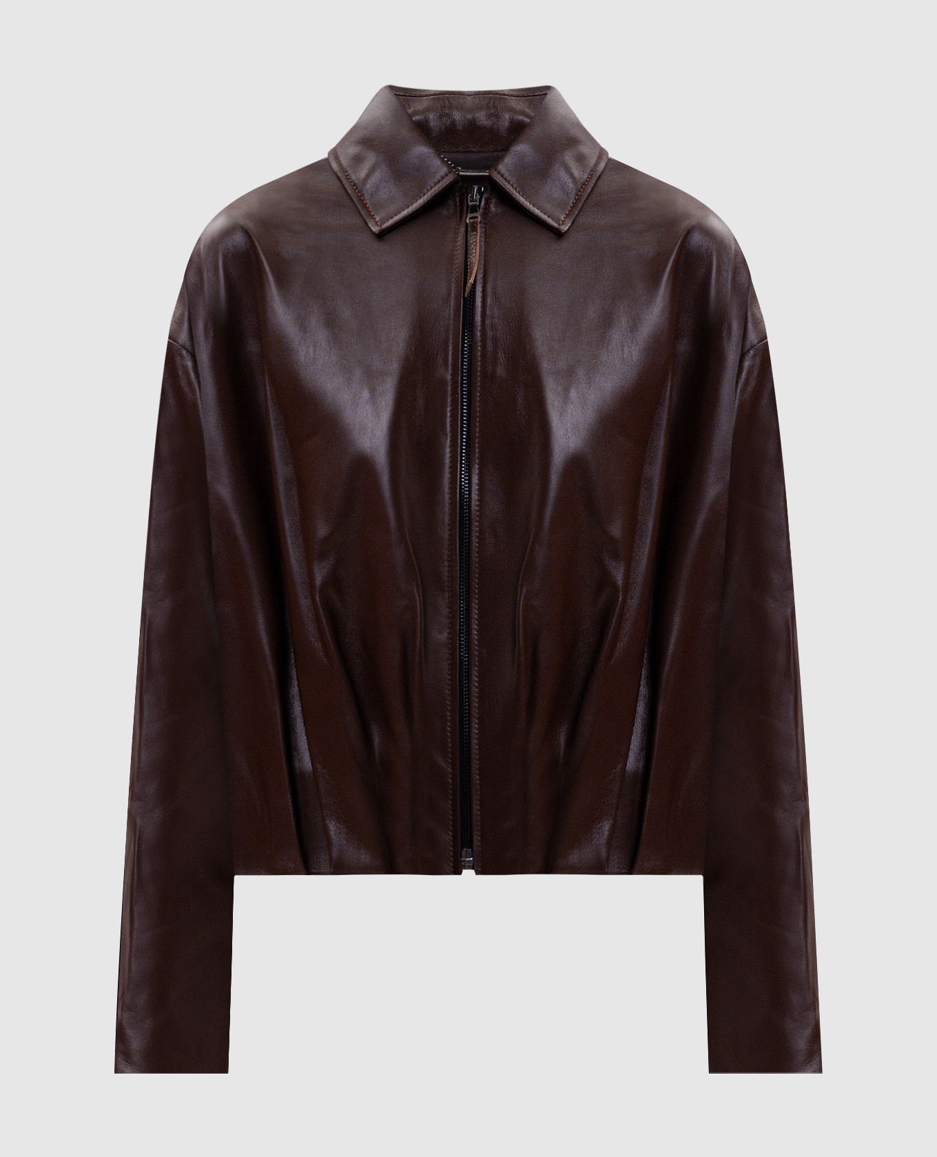 Brown leather jacket with logo patch Babe Pay Pls
Brown leather jacket with logo patch Babe Pay Pls