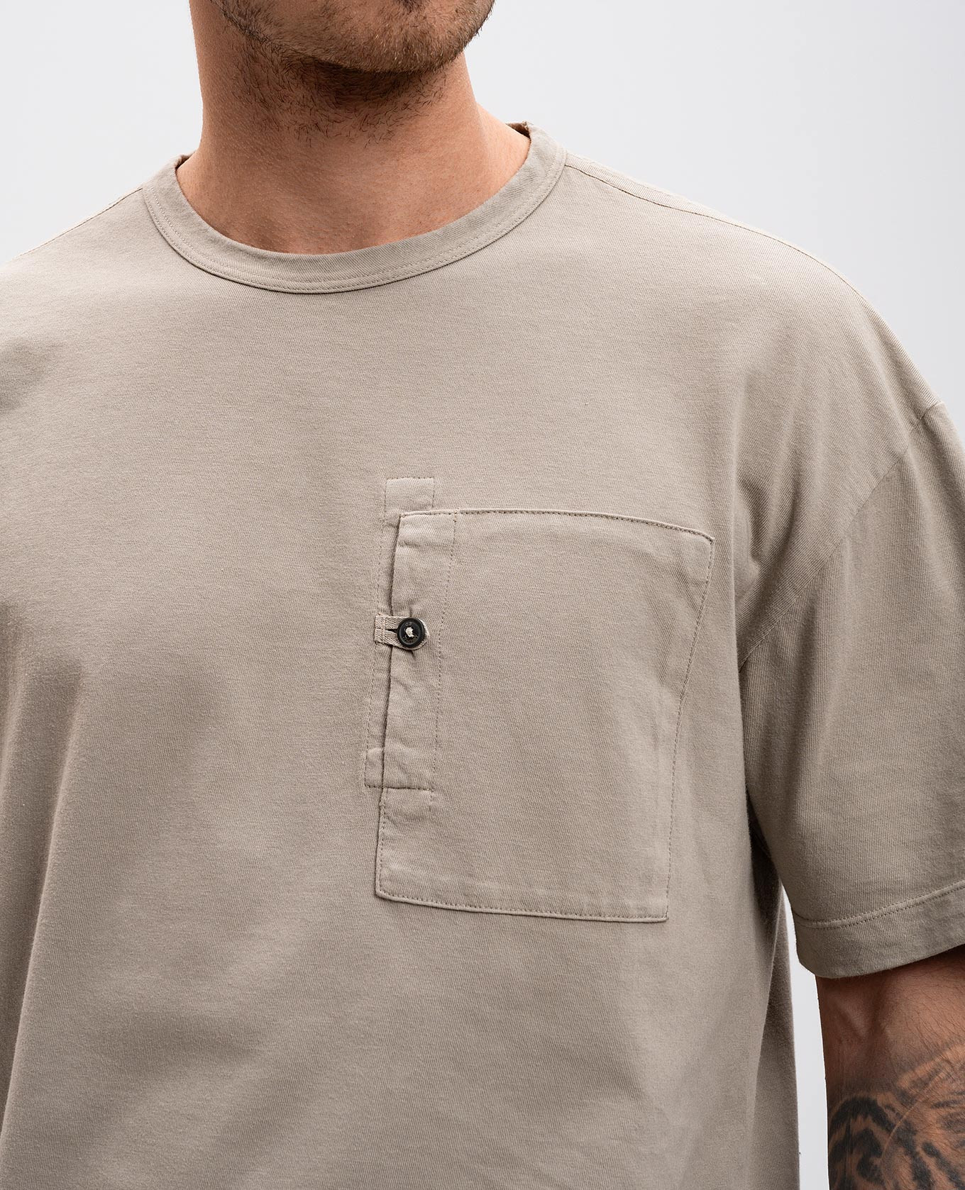 Khaki T-shirt with embroidered logo C.P. Company 
Khaki T-shirt with embroidered logo C.P. Company