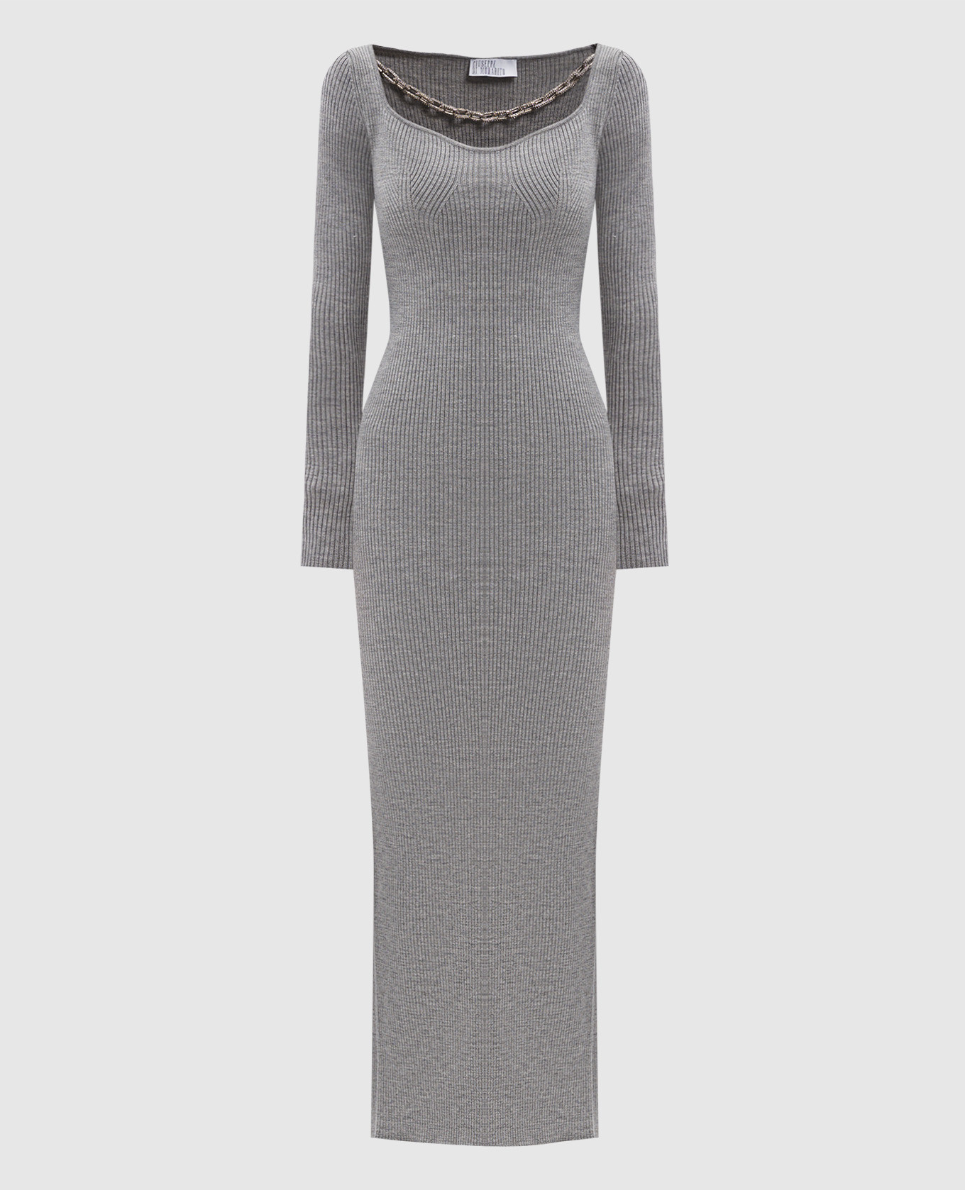 Gray maxi dress in ribbed merino wool with crystals Giuseppe Di Morabito Milano, Grey
Gray maxi dress in ribbed merino wool with crystals Giuseppe Di Morabito Milano, Grey