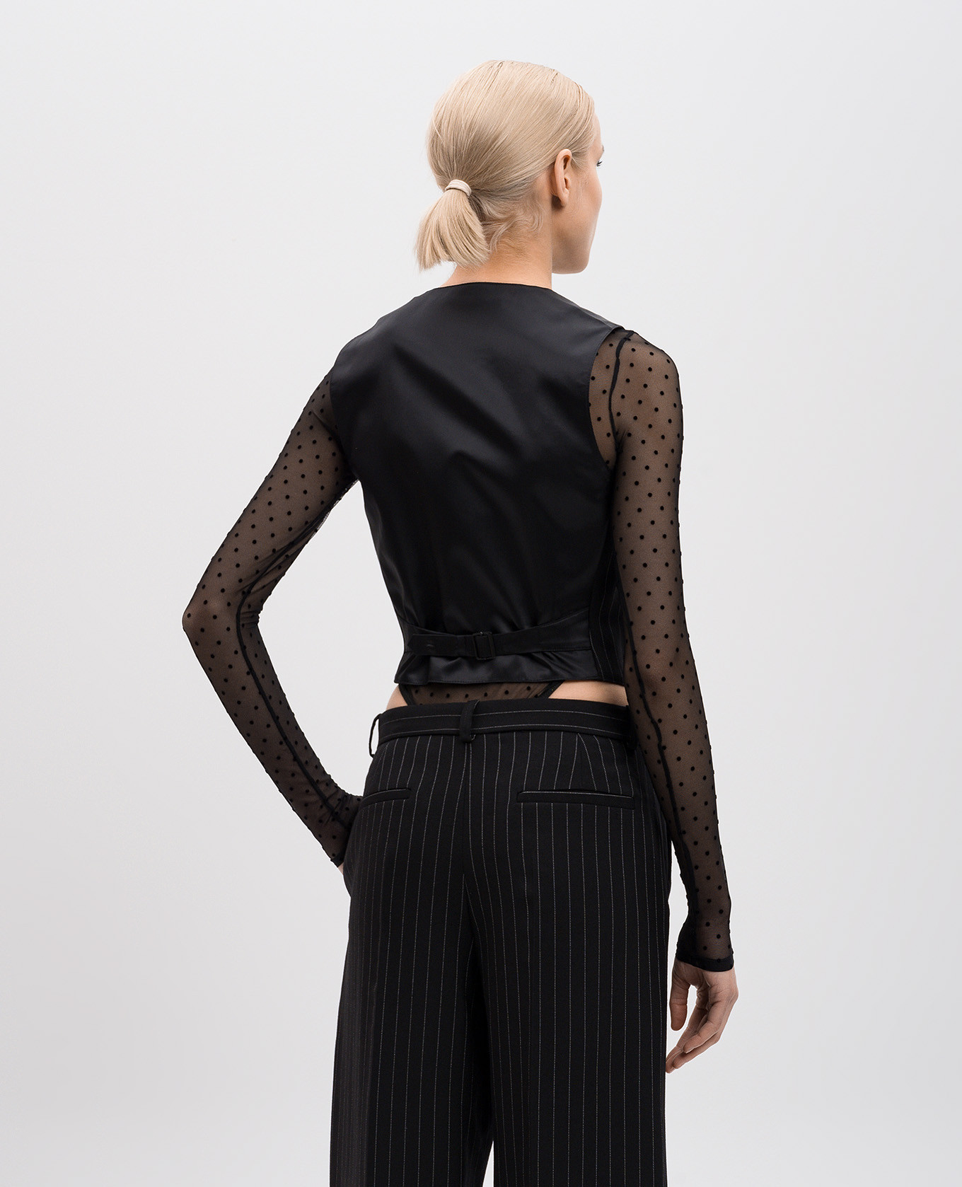 Black striped wool vest WARDROBE.NYC
Black striped wool vest WARDROBE.NYC