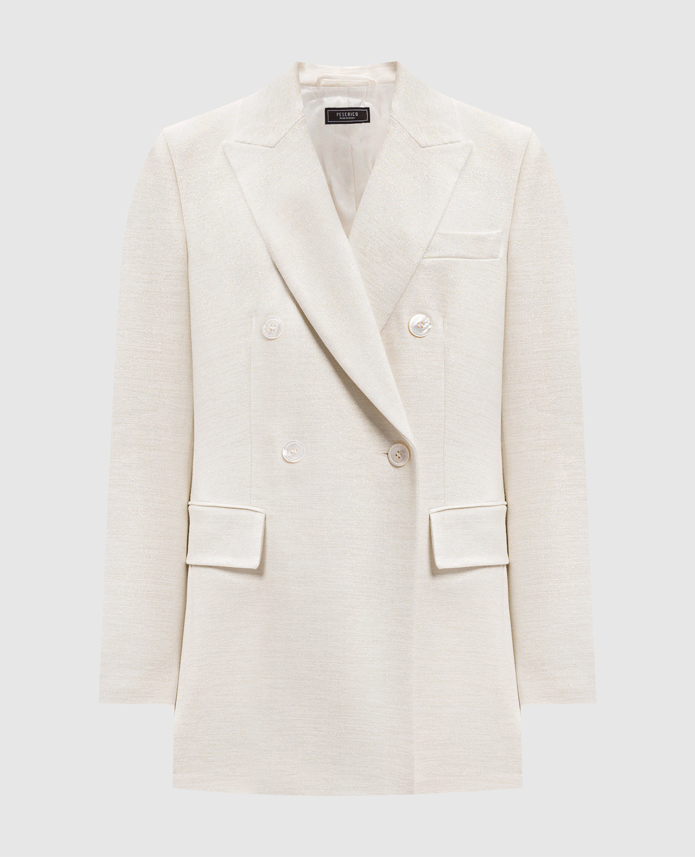 White double-breasted jacket with wool and lurex Peserico
White double-breasted jacket with wool and lurex Peserico