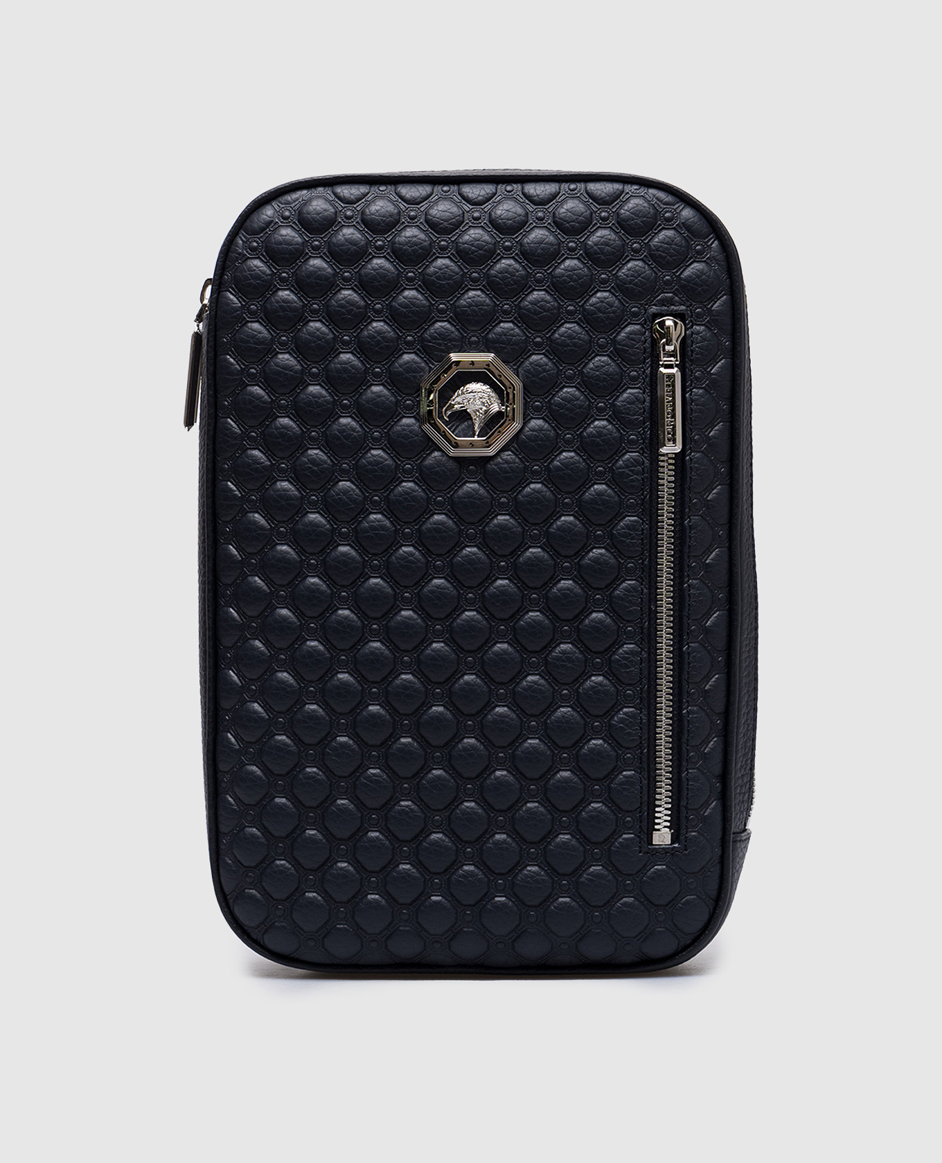 Black leather sling bag with logo and embossed Asia pattern Stefano Ricci, Blue
Black leather sling bag with logo and embossed Asia pattern Stefano Ricci, Blue