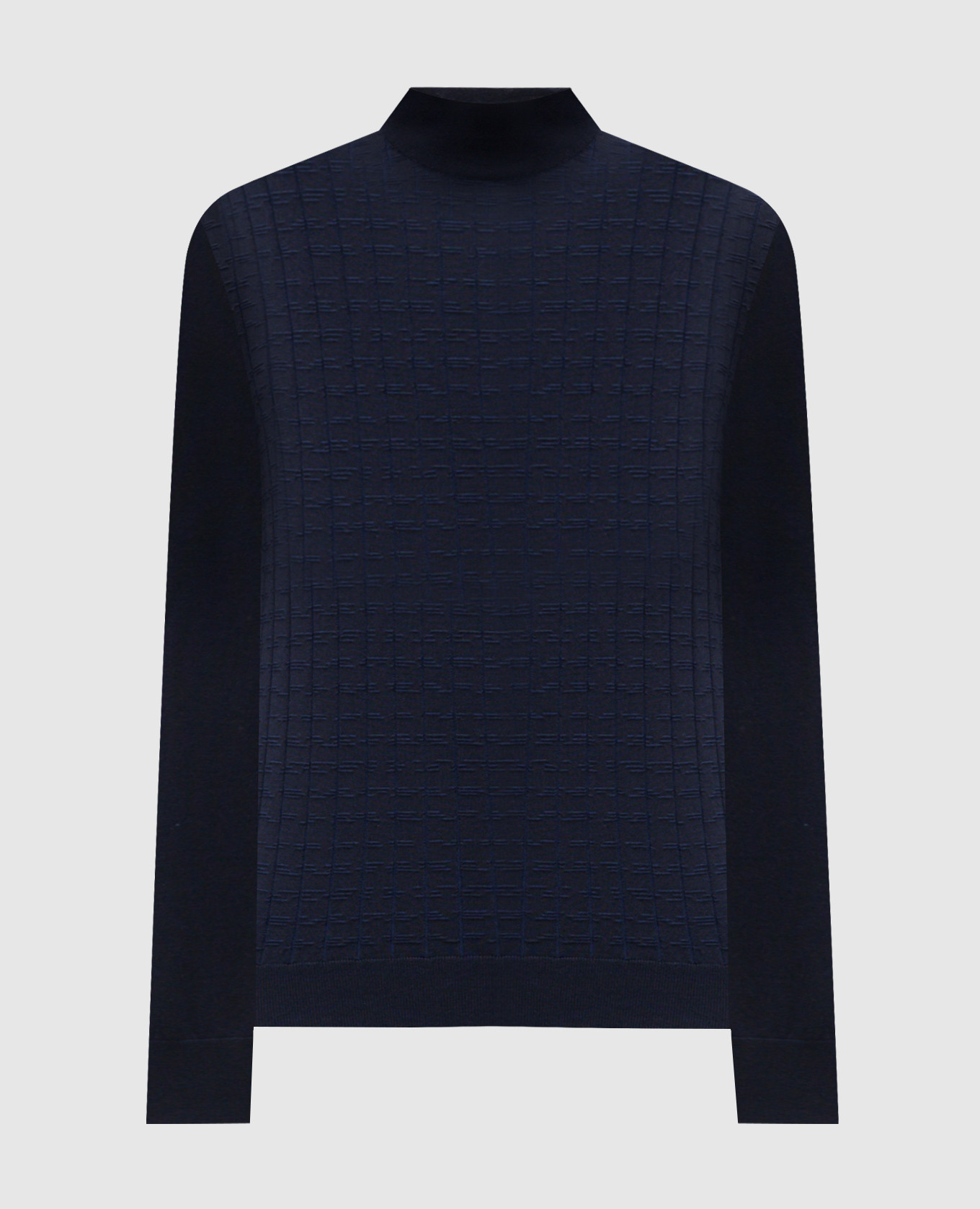 Blue wool, silk and cashmere jumper with logo pattern Stefano Ricci
Blue wool, silk and cashmere jumper with logo pattern Stefano Ricci