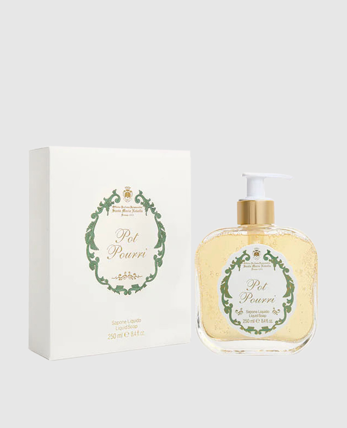 Pot Pourri liquid soap in a glass container with a dispenser of 250 ml Santa Maria Novella, Yellow
Pot Pourri liquid soap in a glass container with a dispenser of 250 ml Santa Maria Novella, Yellow