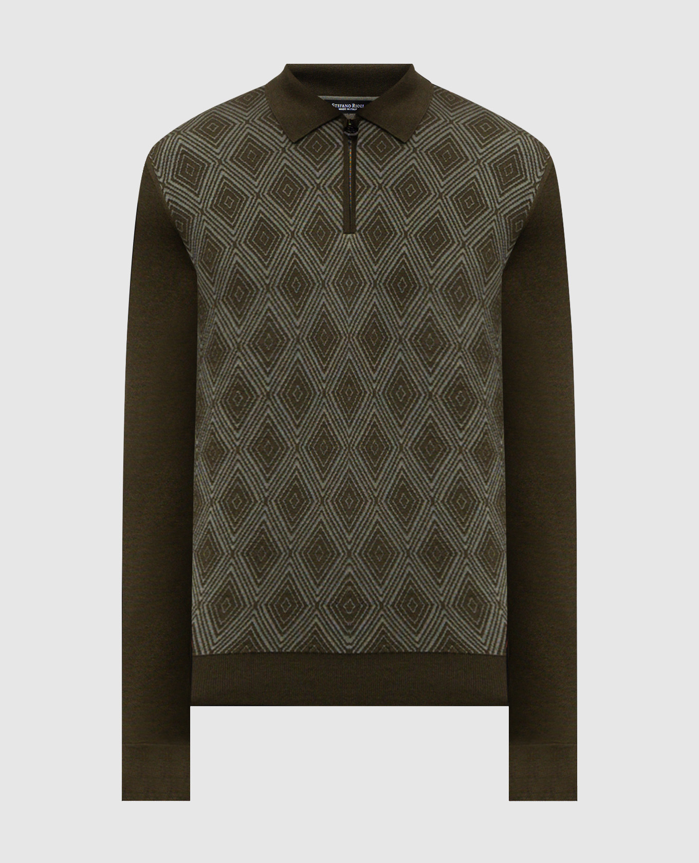 Green cashmere and silk patterned polo shirt Stefano Ricci
Green cashmere and silk patterned polo shirt Stefano Ricci