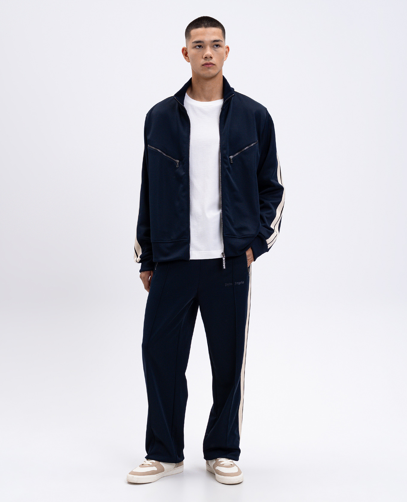 Blue sports jacket with logo print Palm Angels
Blue sports jacket with logo print Palm Angels