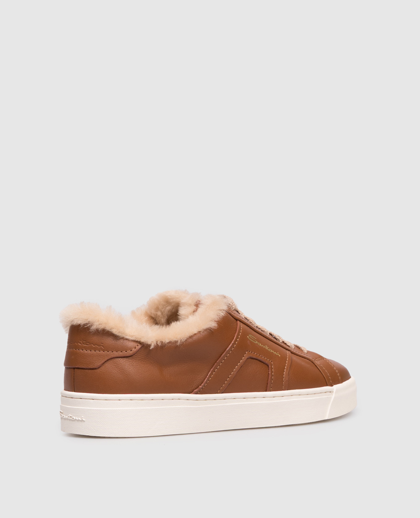 Brown leather sneakers with fur Santoni
Brown leather sneakers with fur Santoni