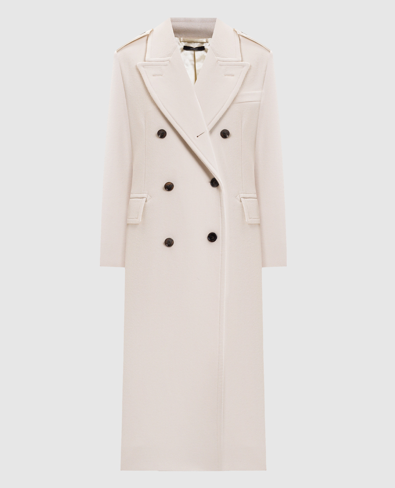 White double-breasted wool and cashmere coat Tom Ford
White double-breasted wool and cashmere coat Tom Ford