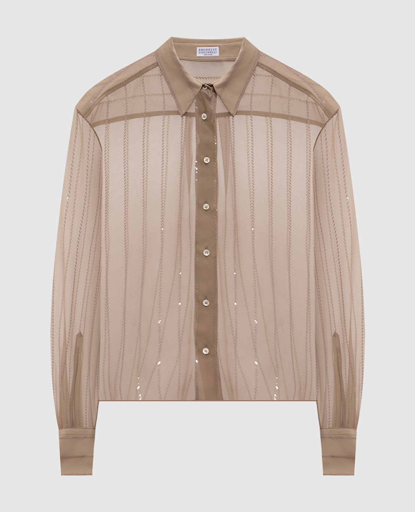Beige silk blouse with sequin stripes Brunello Cucinelli
Beige silk blouse with sequin stripes Brunello Cucinelli
