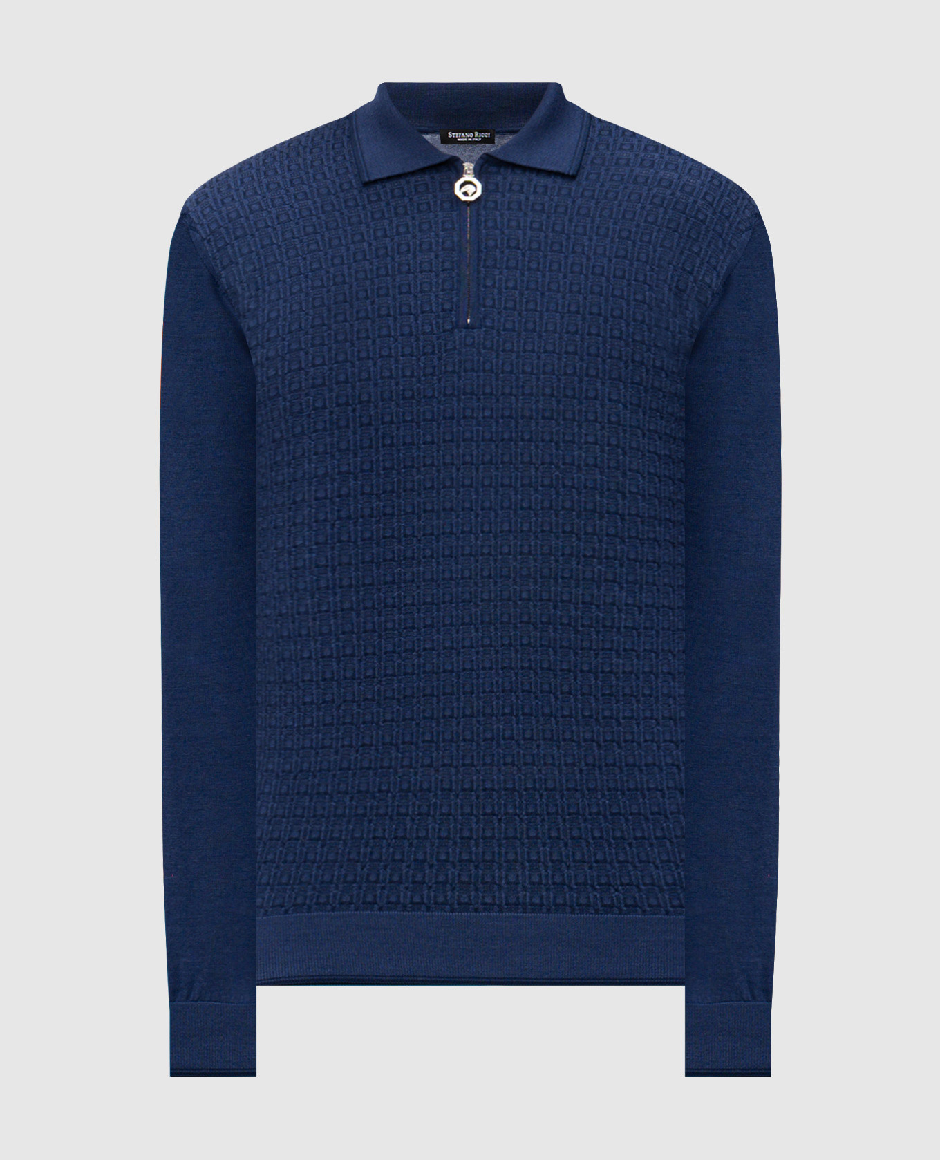Blue wool and silk patterned polo shirt Stefano Ricci
Blue wool and silk patterned polo shirt Stefano Ricci