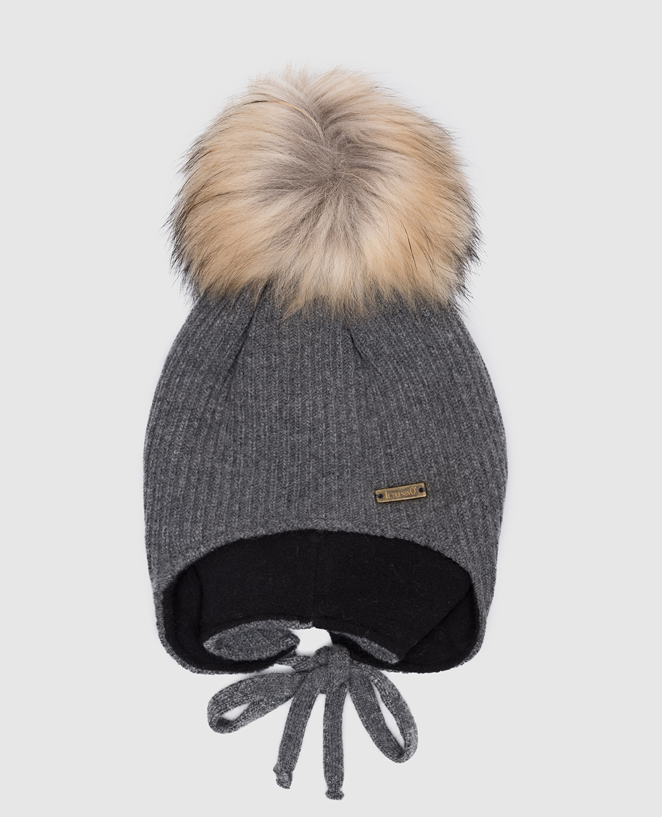 Children's gray hat made of wool and cashmere with fur in a rib Il Trenino, Grey
Children's gray hat made of wool and cashmere with fur in a rib Il Trenino, Grey