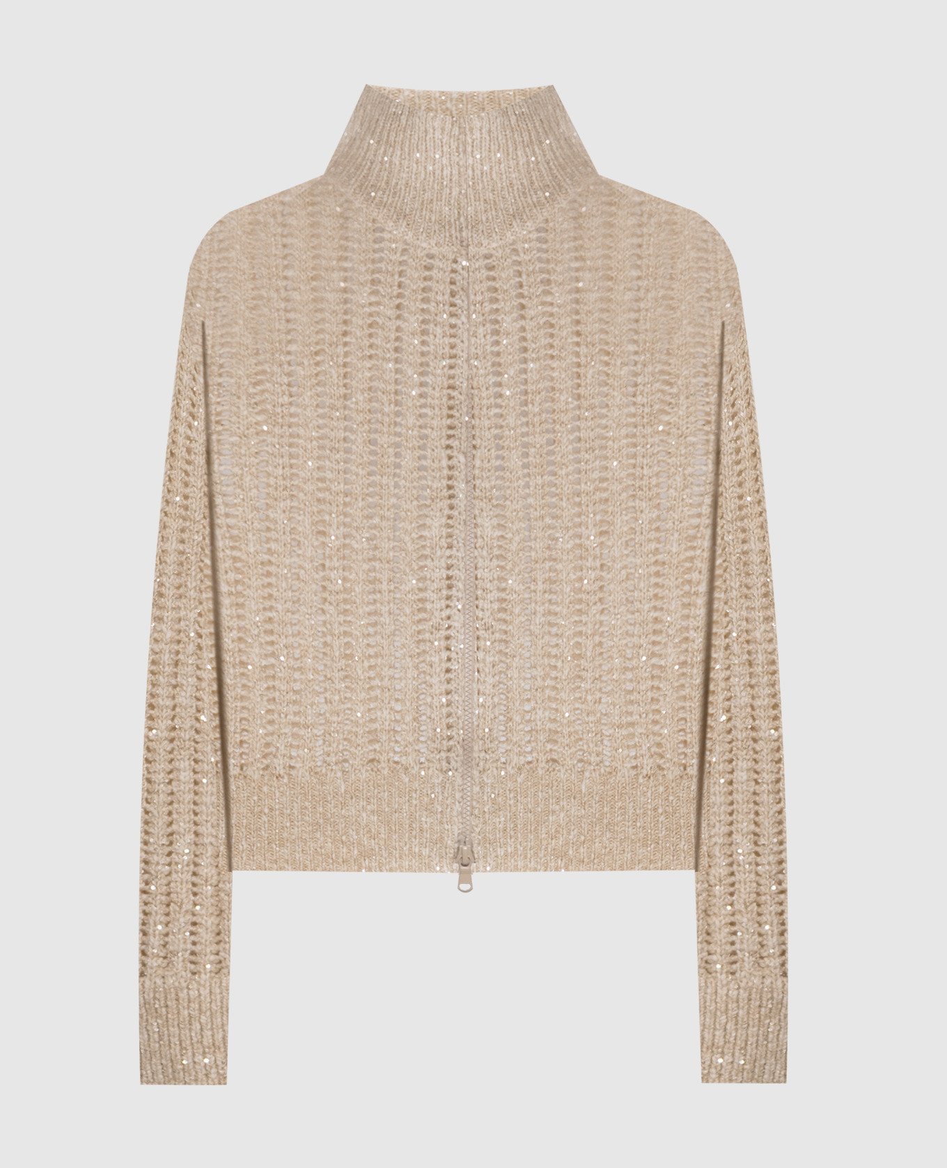 Beige openwork cardigan with wool and cashmere Brunello Cucinelli
Beige openwork cardigan with wool and cashmere Brunello Cucinelli