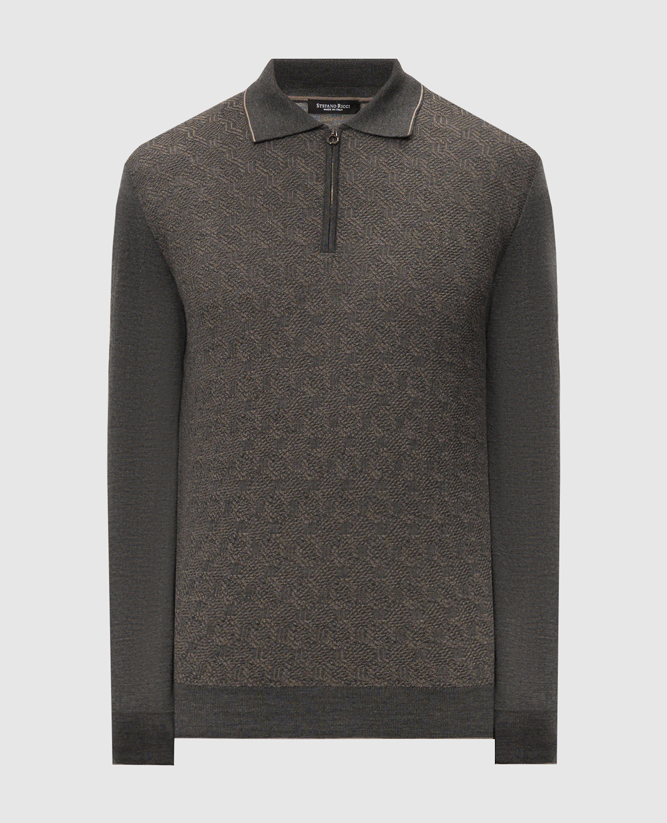 Gray wool, silk and cashmere polo with monogram pattern Stefano Ricci, Grey
Gray wool, silk and cashmere polo with monogram pattern Stefano Ricci, Grey