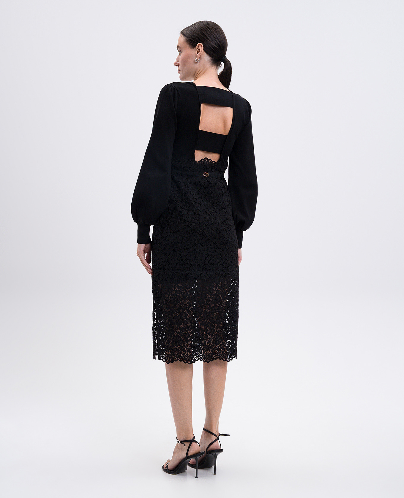 Black midi dress with lace Twinset
Black midi dress with lace Twinset