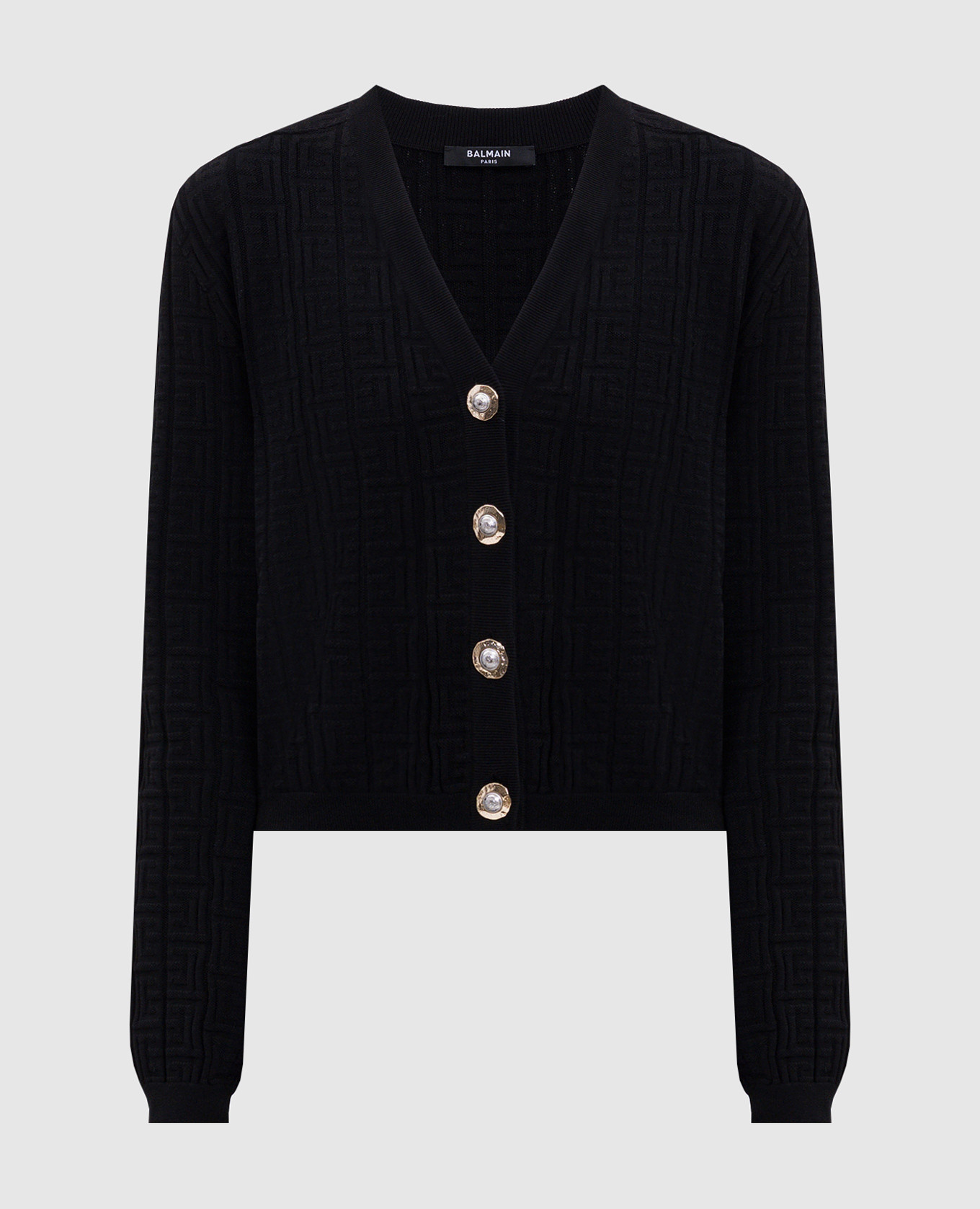 Black cardigan with monogram pattern Balmain
Black cardigan with monogram pattern Balmain