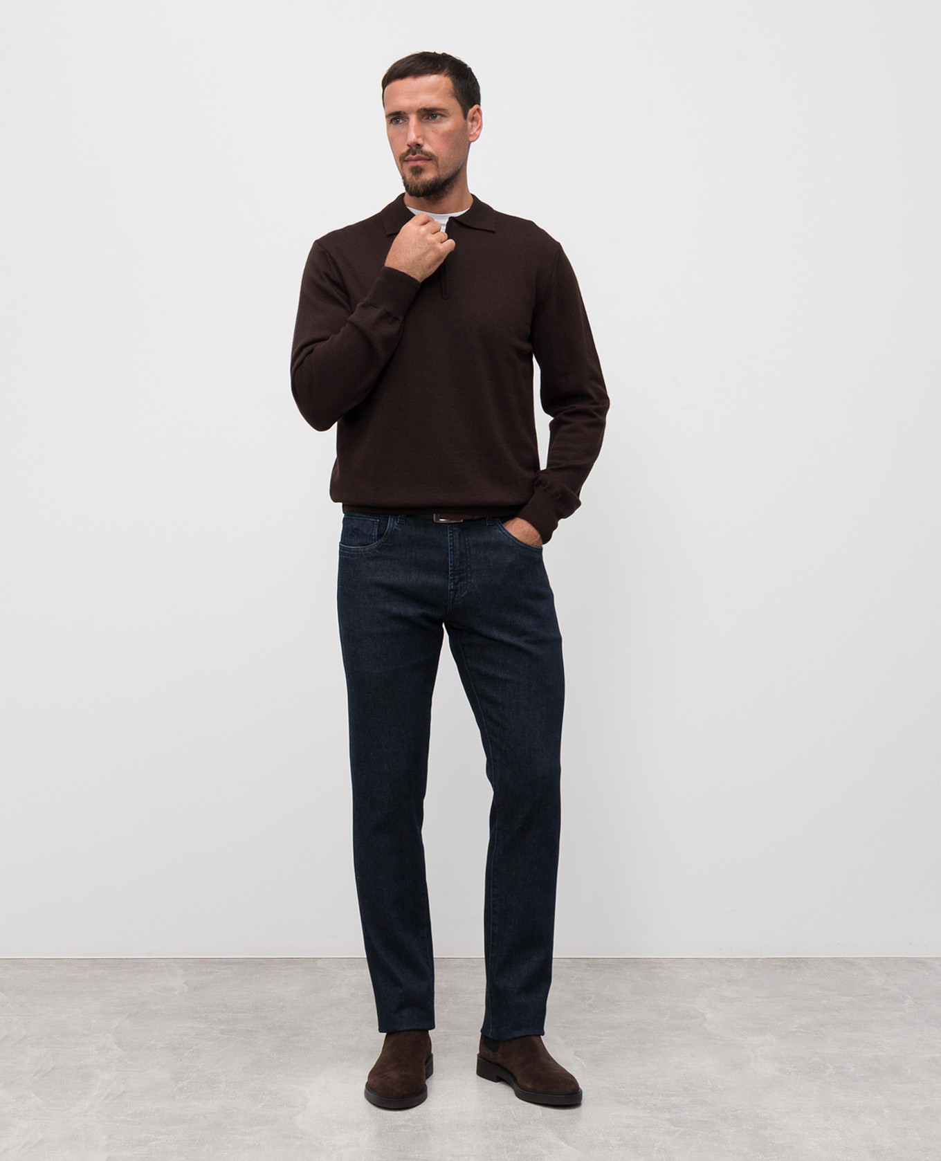 Brown merino wool polo shirt Cashmere&Whiskey
Brown merino wool polo shirt Cashmere&Whiskey
