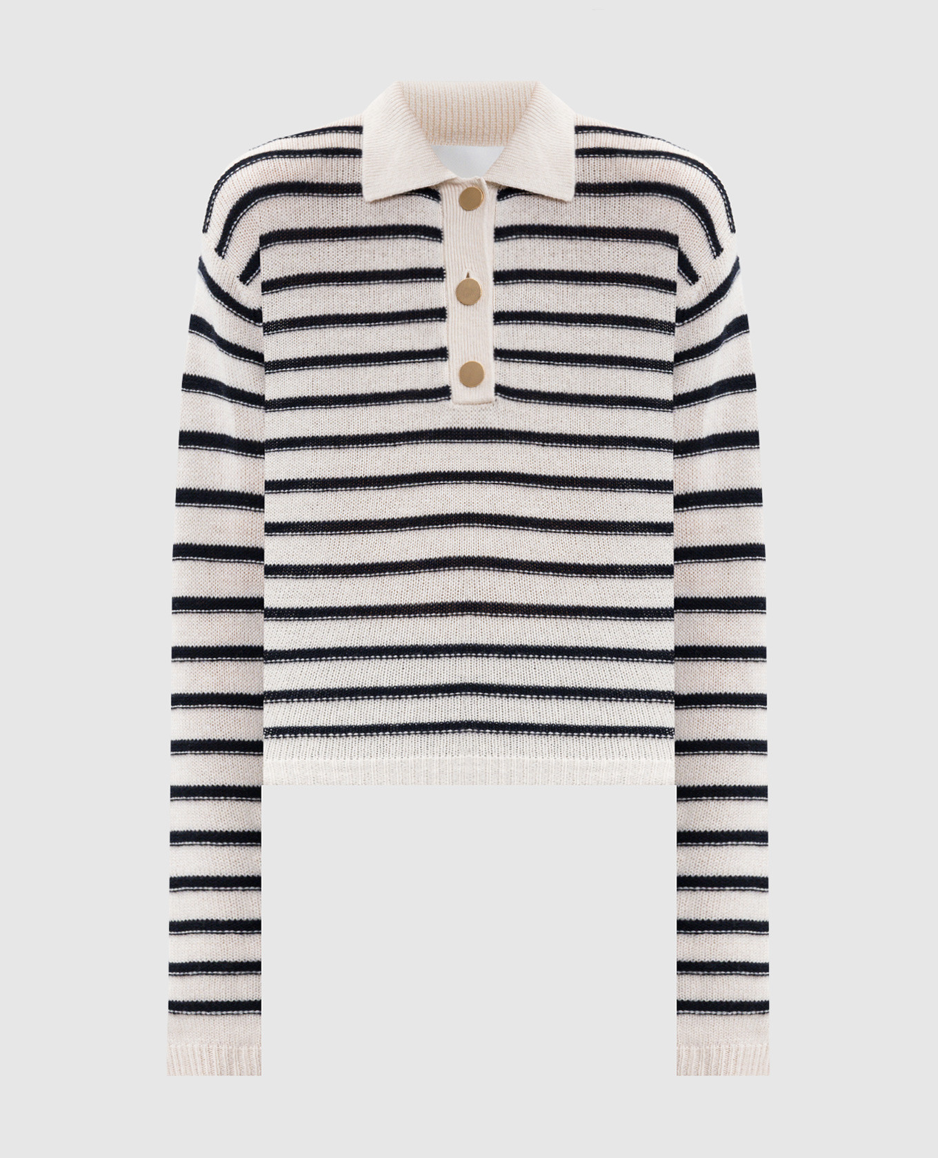 Beige striped wool and cashmere jumper Allude
Beige striped wool and cashmere jumper Allude