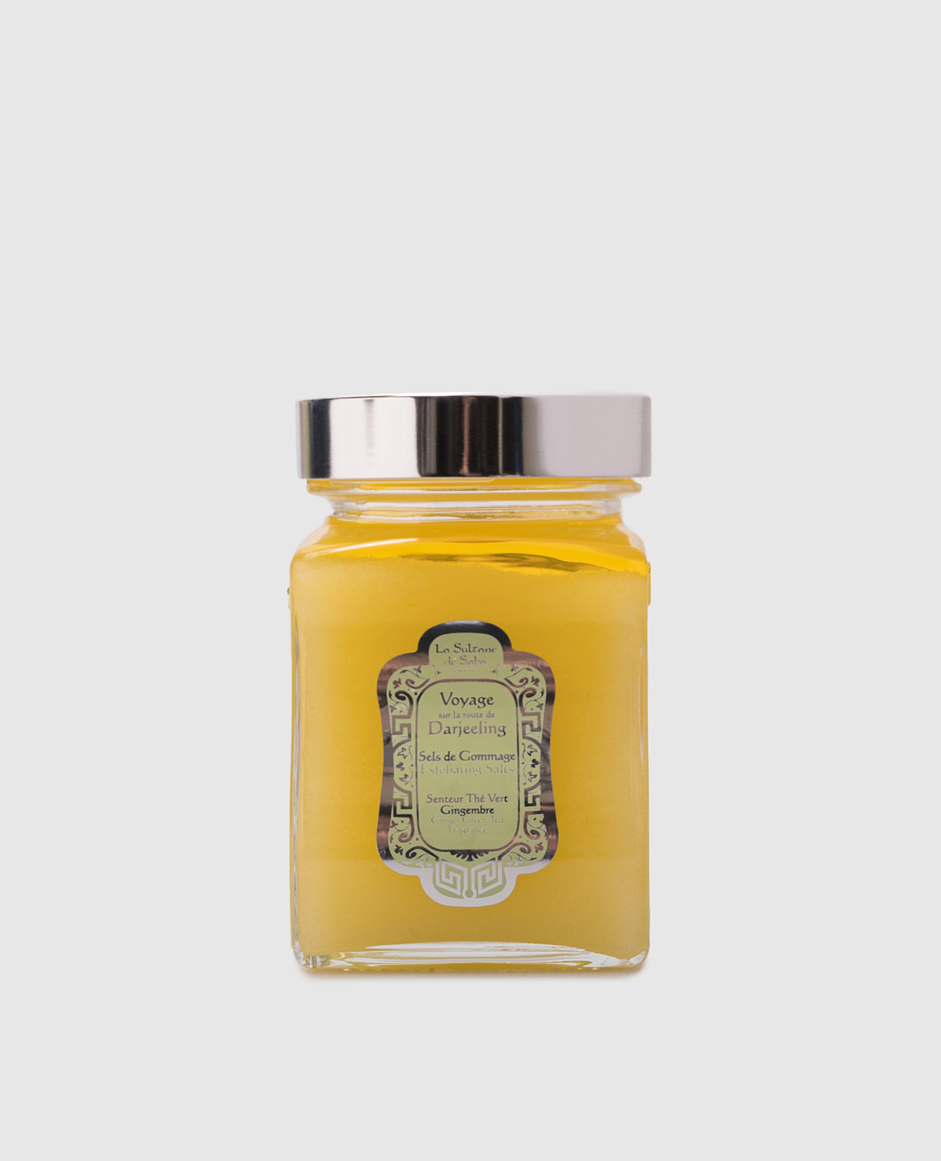 Salt body scrub with green tea and ginger aroma 300 g La Sultane de Saba, Yellow
Salt body scrub with green tea and ginger aroma 300 g La Sultane de Saba, Yellow