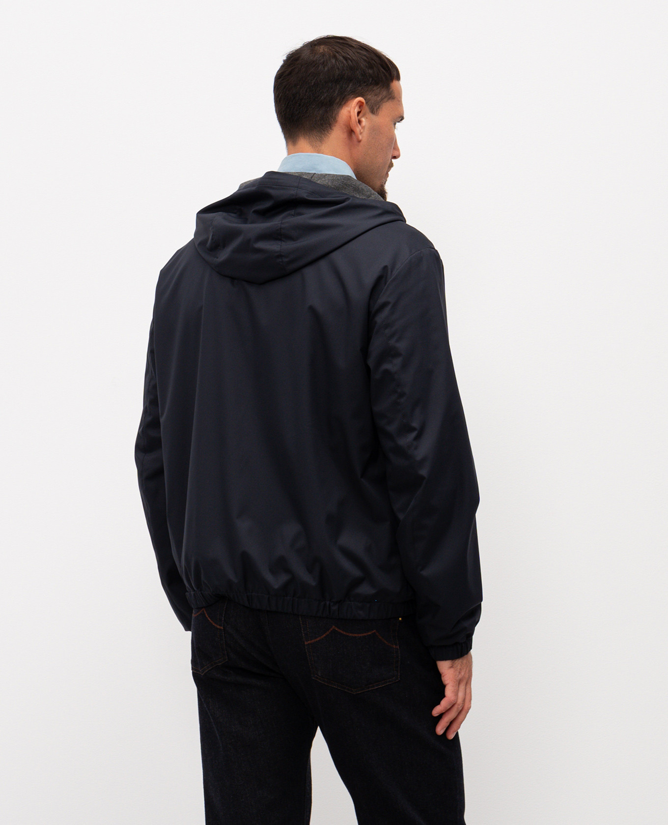 Blue jacket with hood Canali
Blue jacket with hood Canali