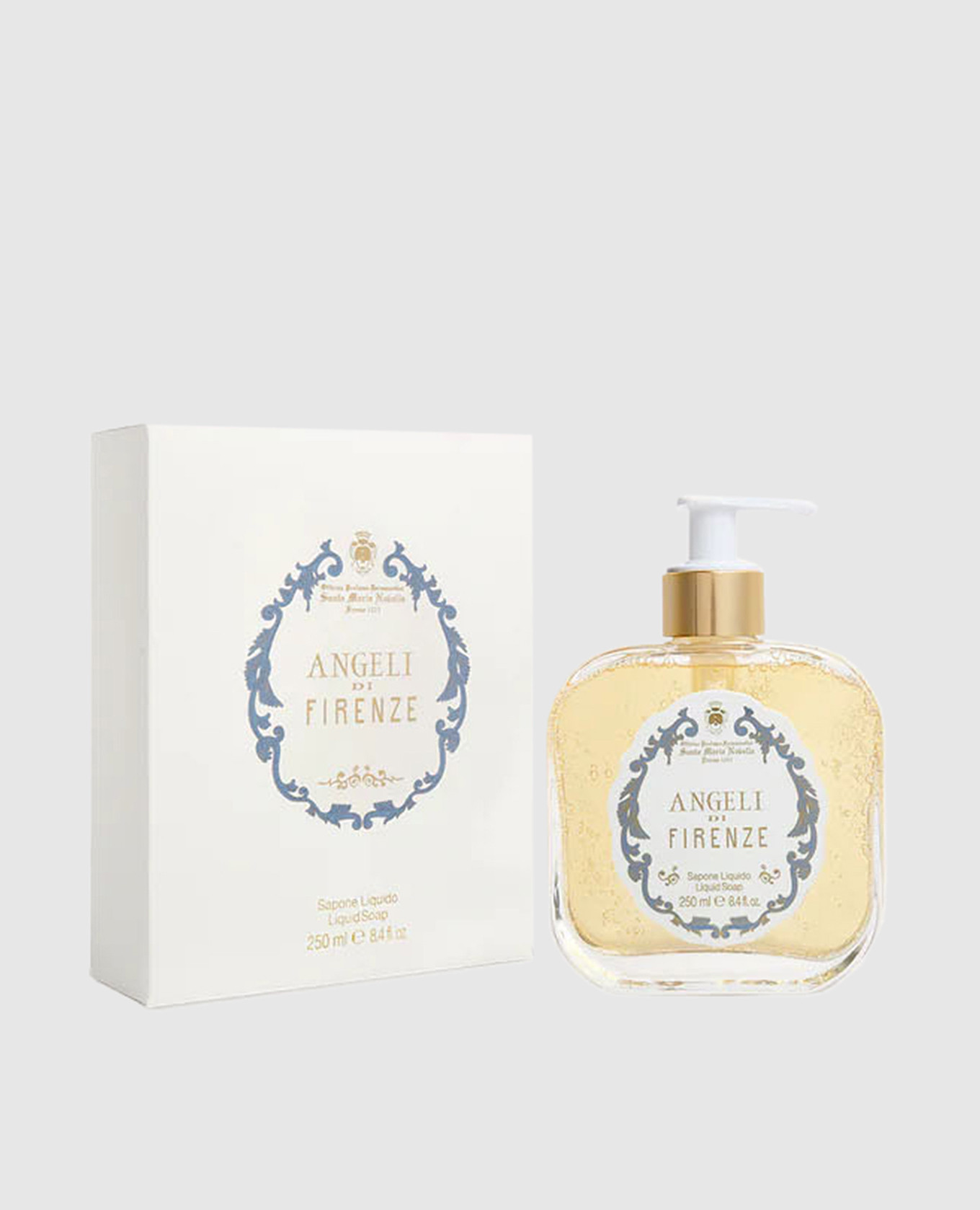 Angeli di Firenze liquid soap in a glass container with a dispenser of 250 ml Santa Maria Novella, Yellow
Angeli di Firenze liquid soap in a glass container with a dispenser of 250 ml Santa Maria Novella, Yellow
