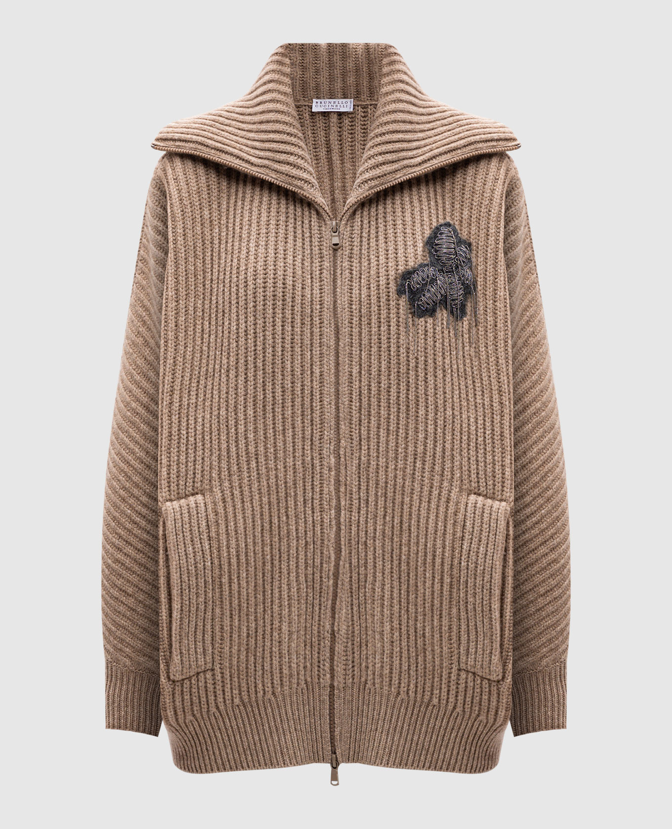 Beige cashmere cardigan with appliqué Brunello Cucinelli, Бежевый
Beige cashmere cardigan with appliqué Brunello Cucinelli, Бежевый