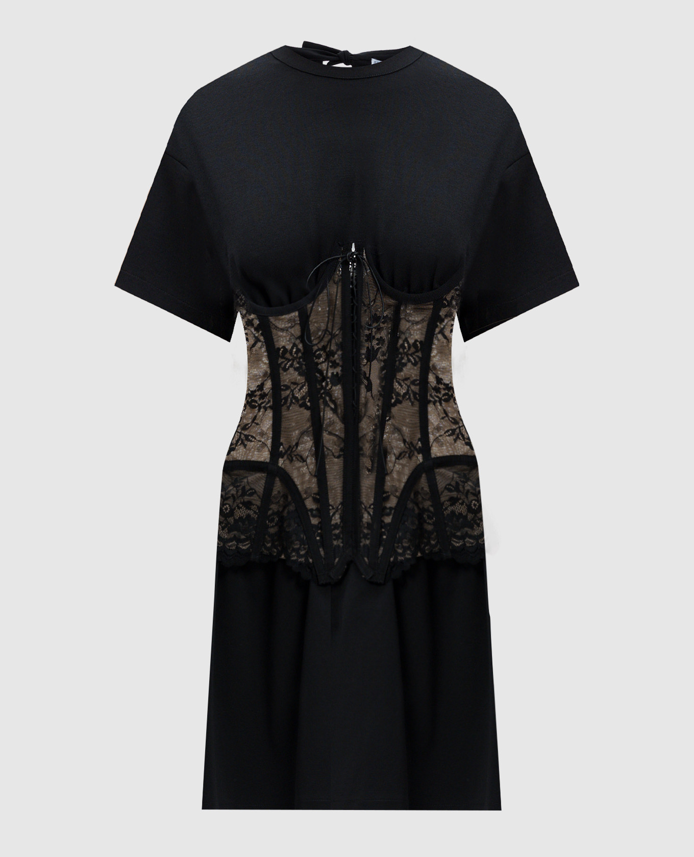 Black t-shirt dress with sewn lace corset Giuseppe Di Morabito Milano, Черный
Black t-shirt dress with sewn lace corset Giuseppe Di Morabito Milano, Черный