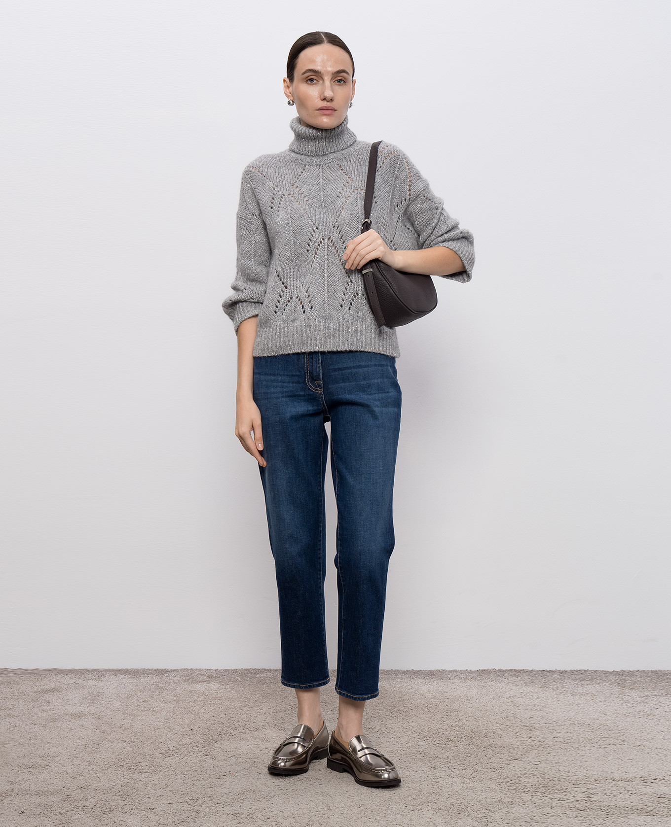 Gray sweater with patterned wool Peserico, Grey
Gray sweater with patterned wool Peserico, Grey