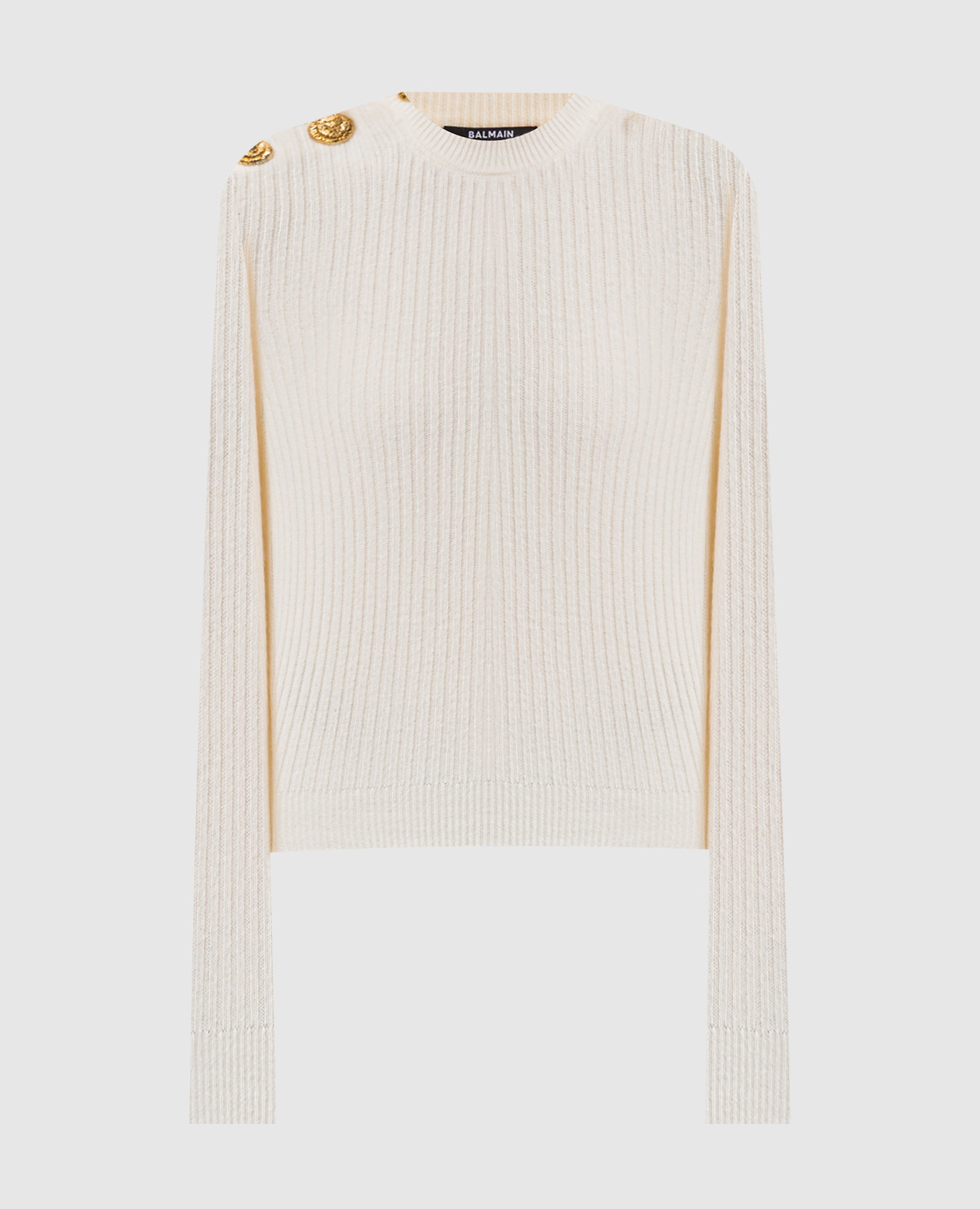 White ribbed cashmere and wool jumper Balmain
White ribbed cashmere and wool jumper Balmain