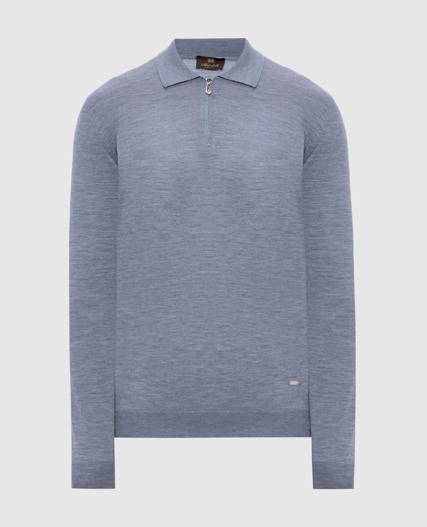 Blue melange wool polo shirt Enrico Mandelli, Light blue
Blue melange wool polo shirt Enrico Mandelli, Light blue