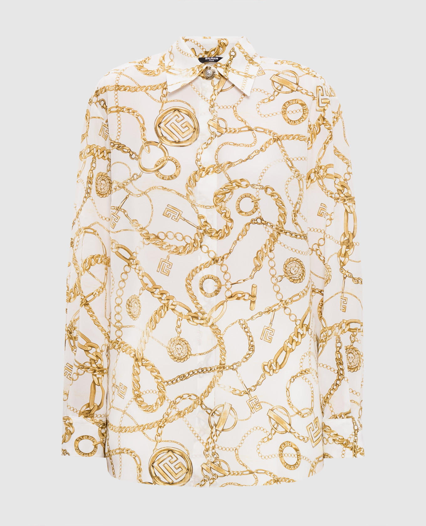 White printed silk blouse Balmain
White printed silk blouse Balmain