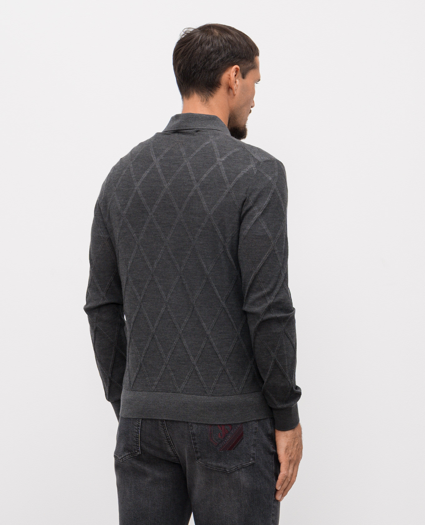 Grey cashmere polo shirt with geometric pattern Stefano Ricci
Grey cashmere polo shirt with geometric pattern Stefano Ricci