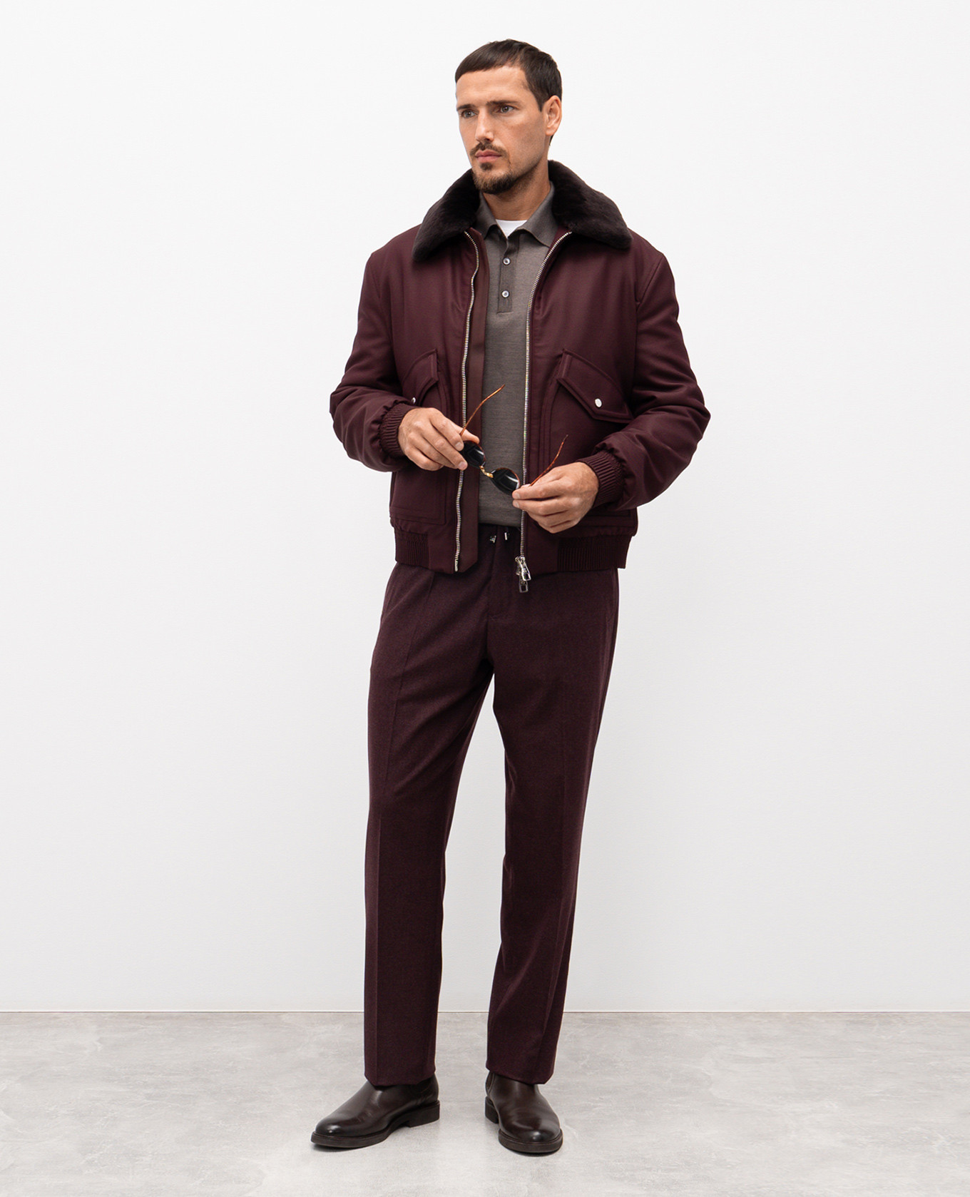 Brown cashmere and silk polo shirt Brett Johnson
Brown cashmere and silk polo shirt Brett Johnson