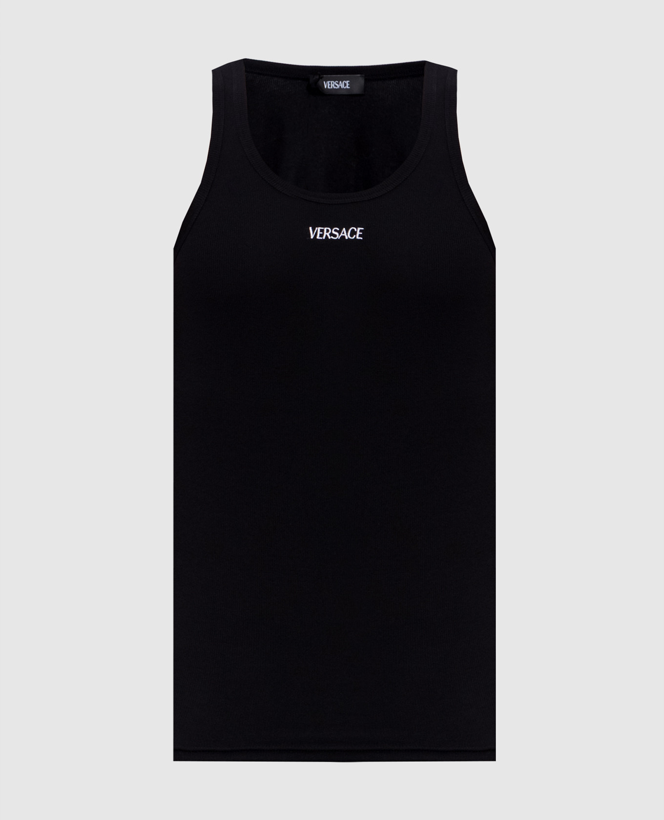 Black ribbed logo embroidered T-shirt Versace
Black ribbed logo embroidered T-shirt Versace