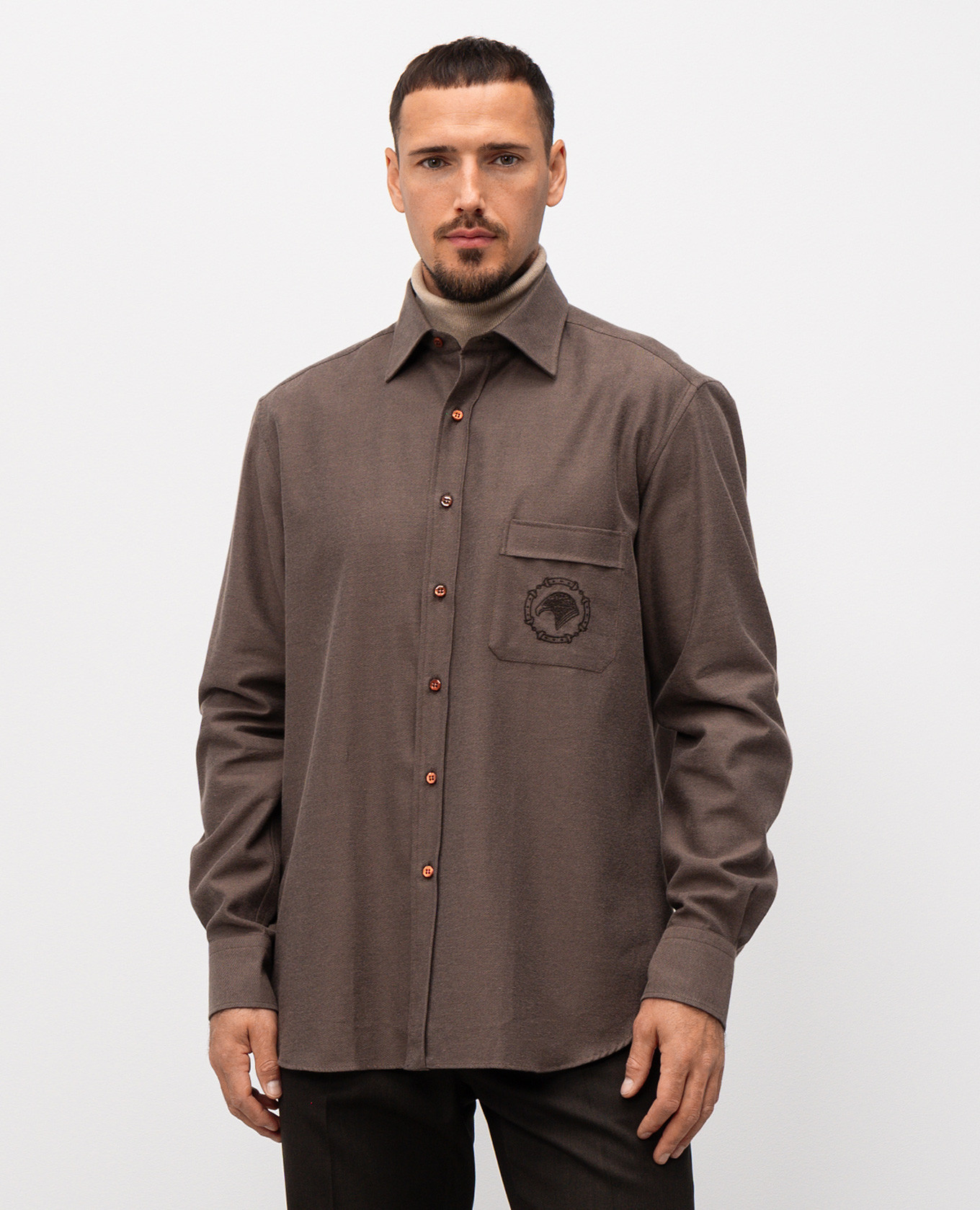 Brown shirt with embroidered emblem Stefano Ricci
Brown shirt with embroidered emblem Stefano Ricci