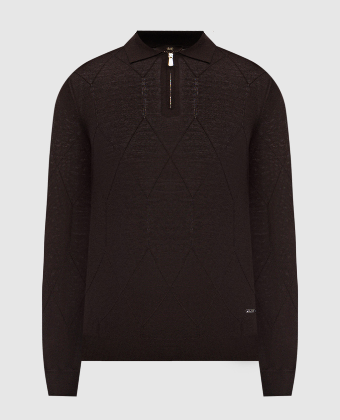 Brown wool polo shirt with pattern Enrico Mandelli
Brown wool polo shirt with pattern Enrico Mandelli