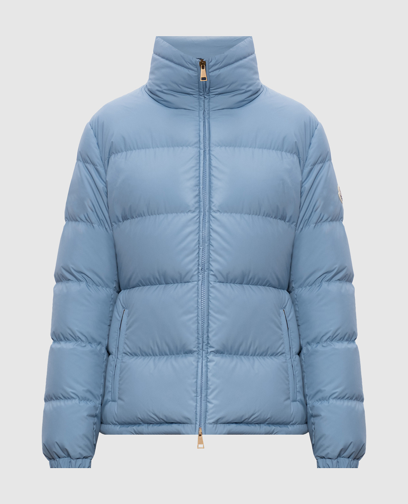 Blue down jacket with logo patch Moncler, Light blue
Blue down jacket with logo patch Moncler, Light blue