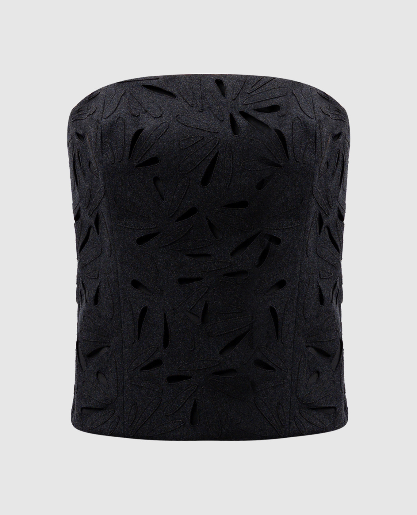 Gray Fern Motif Perforated Wool Bustier Top Brunello Cucinelli, Grey
Gray Fern Motif Perforated Wool Bustier Top Brunello Cucinelli, Grey