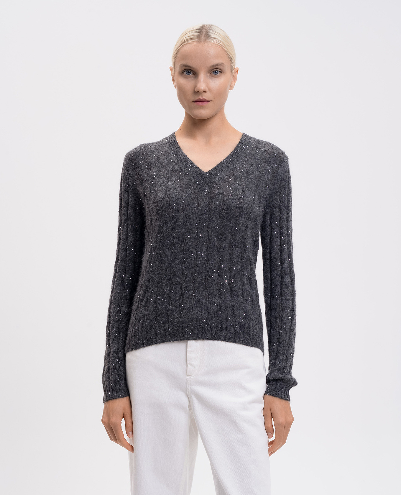 Gray wool sweater with sequins Brunello Cucinelli, Grey
Gray wool sweater with sequins Brunello Cucinelli, Grey