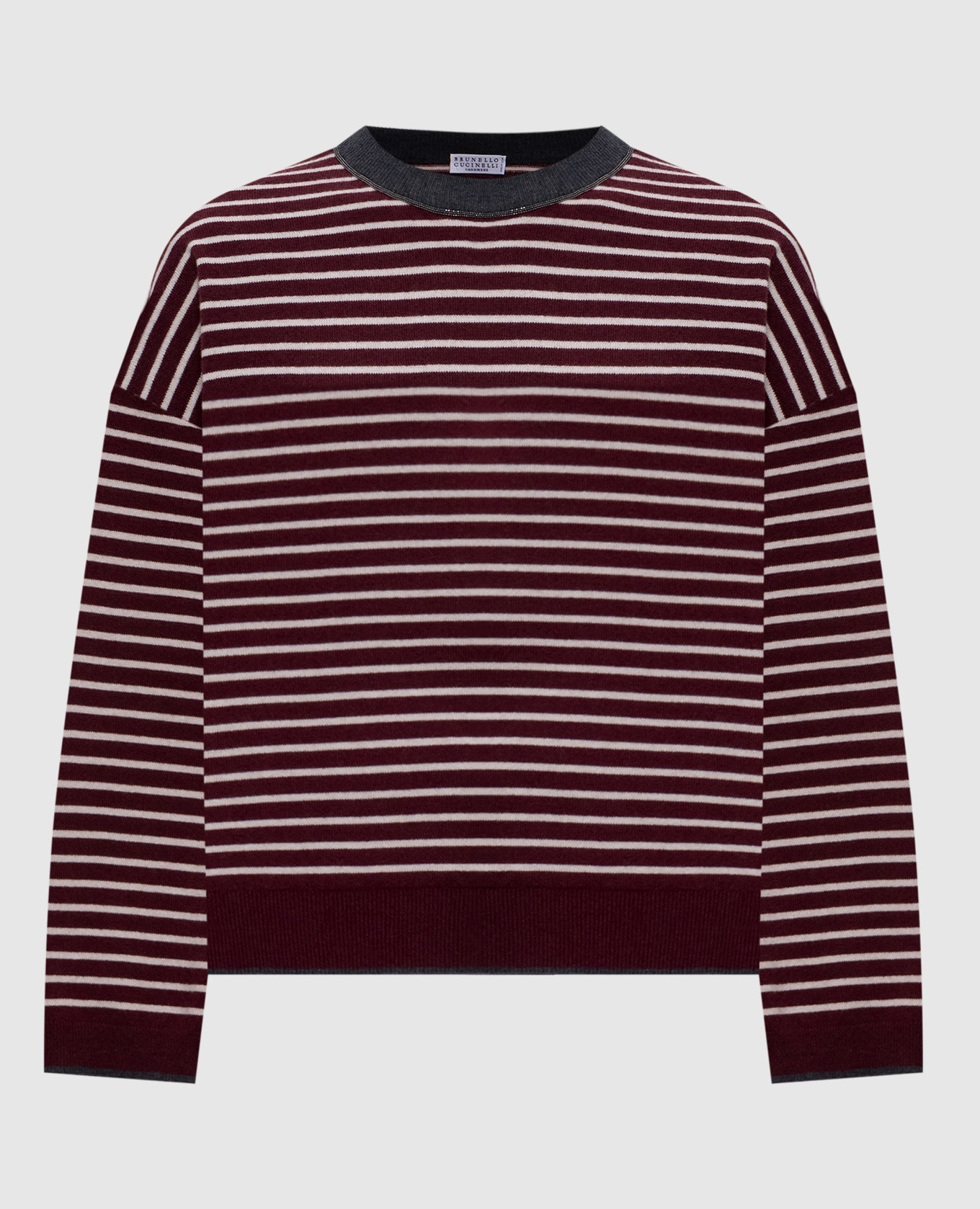 Burgundy striped wool, cashmere and silk jumper Brunello Cucinelli
Burgundy striped wool, cashmere and silk jumper Brunello Cucinelli