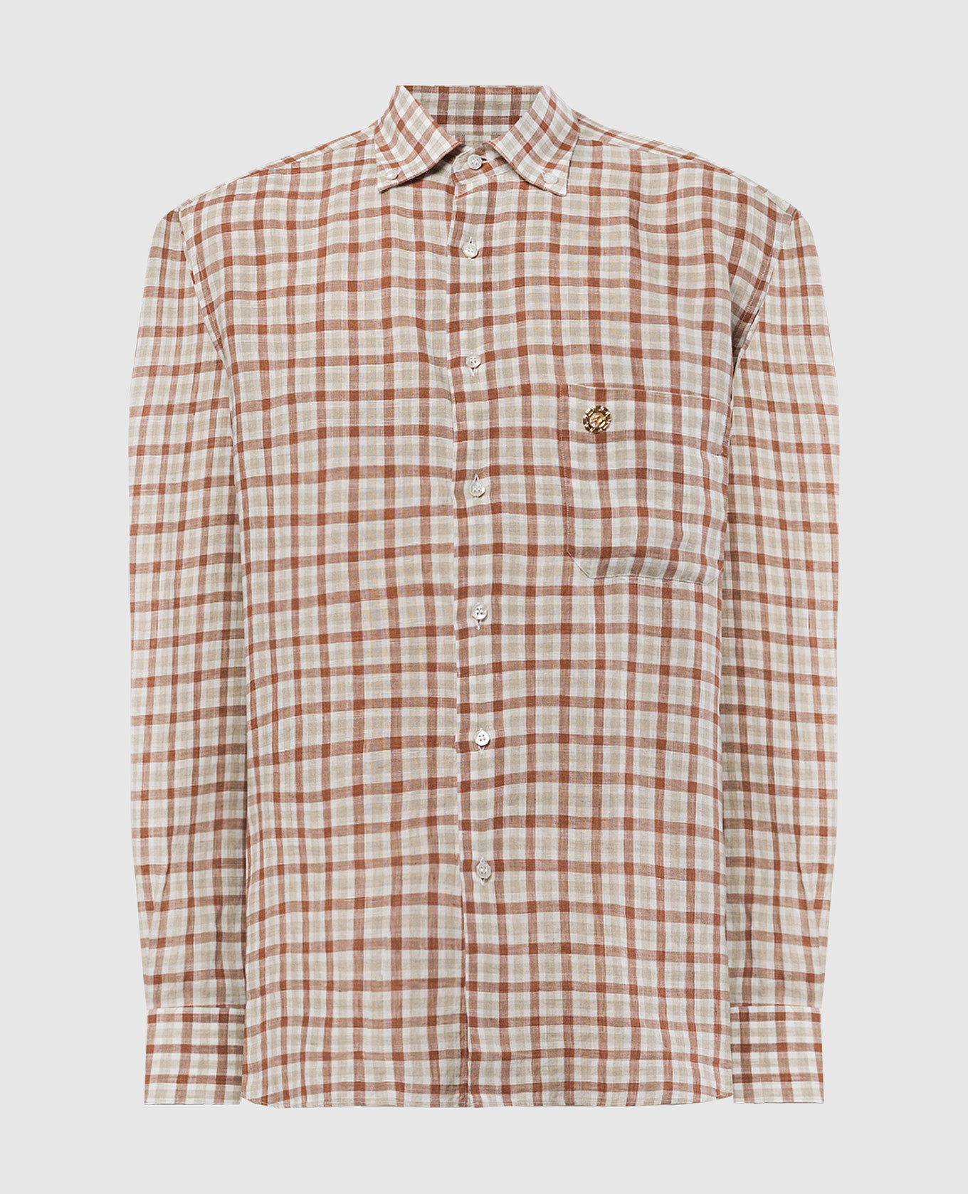 Checked linen shirt with a metal emblem in the form of an eagle's head Stefano Ricci, Разноцветный
Checked linen shirt with a metal emblem in the form of an eagle's head Stefano Ricci, Разноцветный