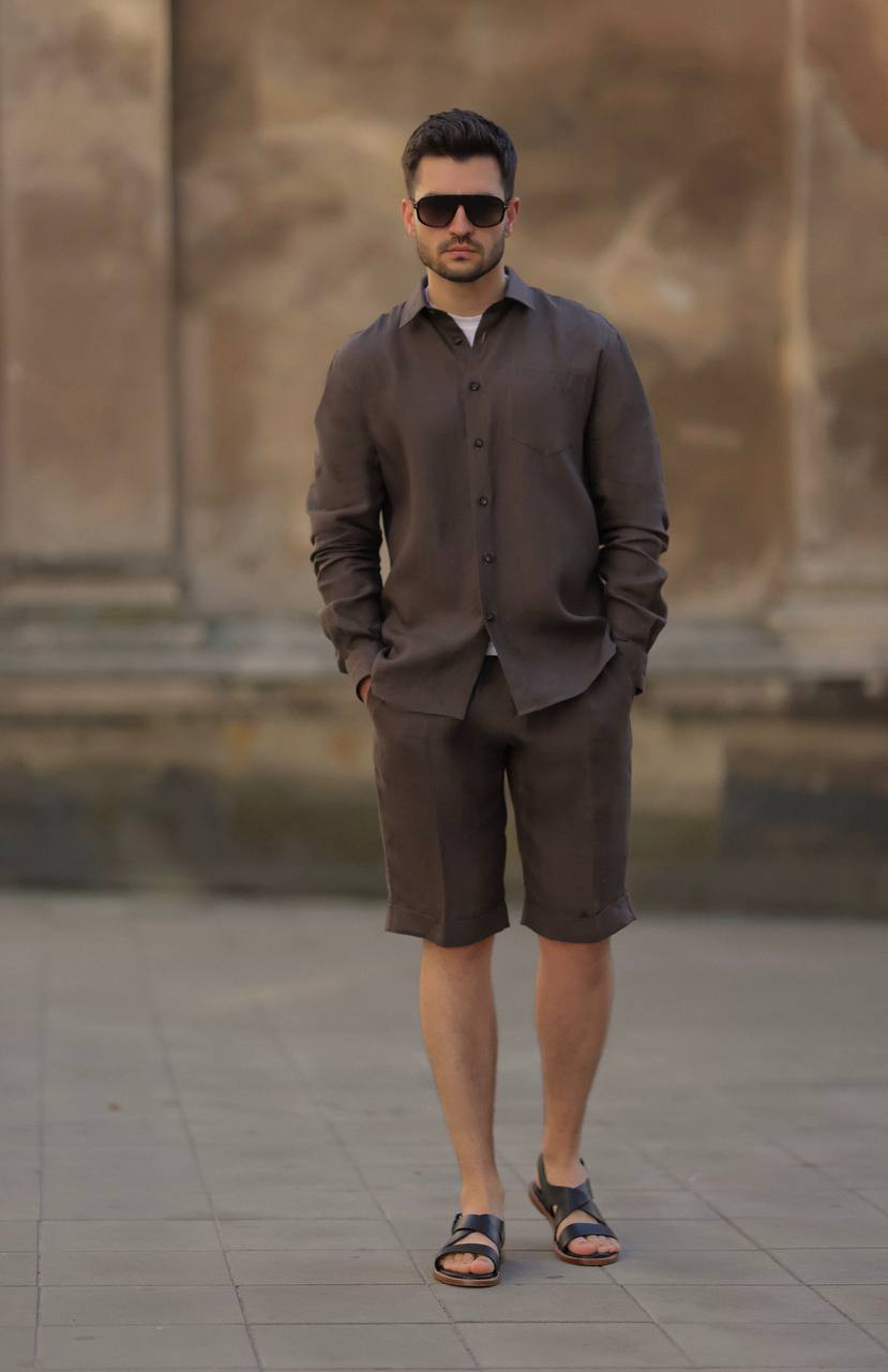 Brown linen shirt Cashmere&Whiskey
Brown linen shirt Cashmere&Whiskey