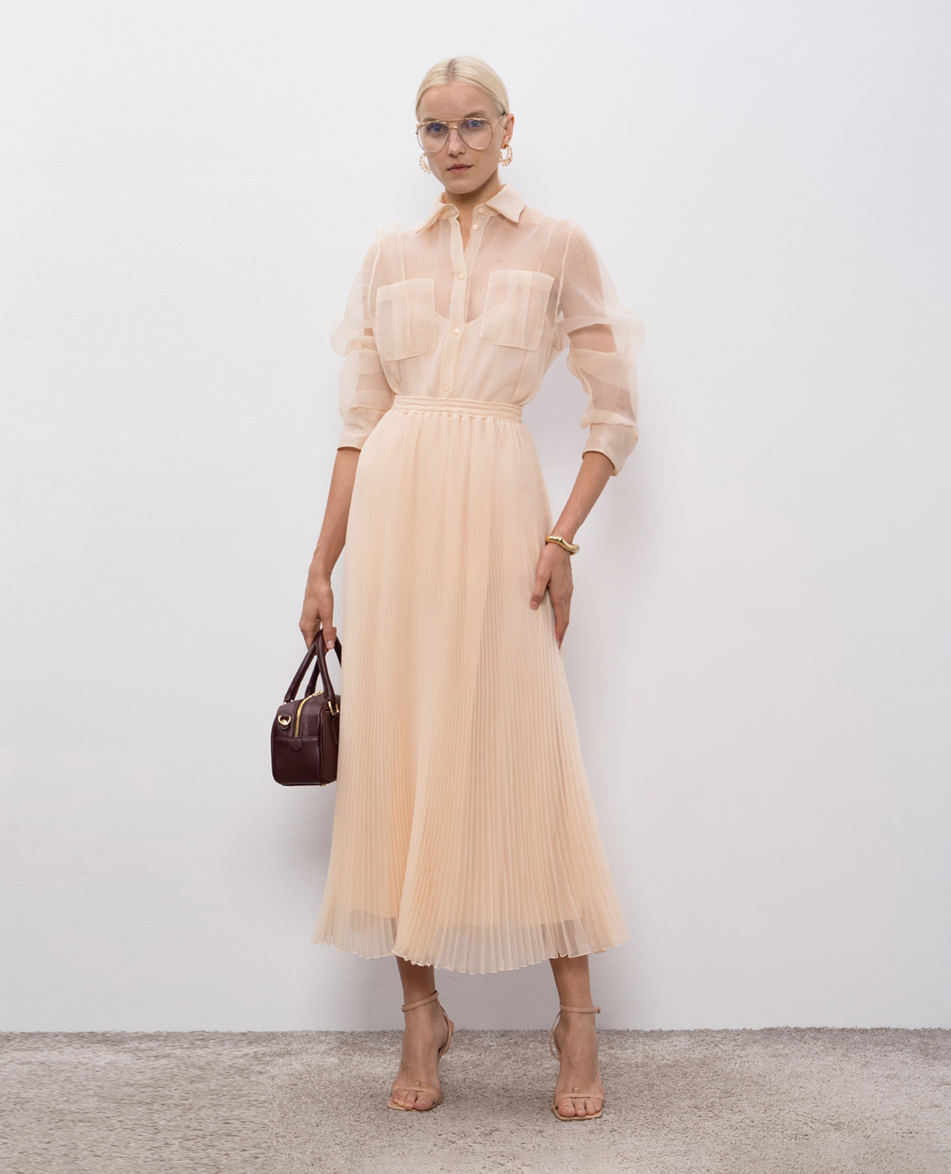 Beige pleated skirt with silk Ermanno Scervino
Beige pleated skirt with silk Ermanno Scervino