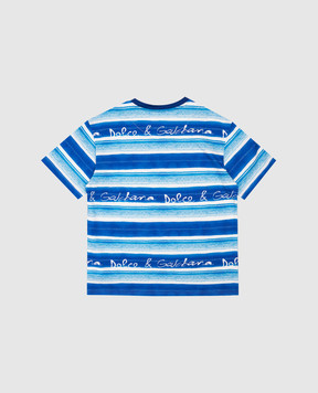 Dolce&Gabbana Children's blue striped T-shirt L4JTHVII7FT46