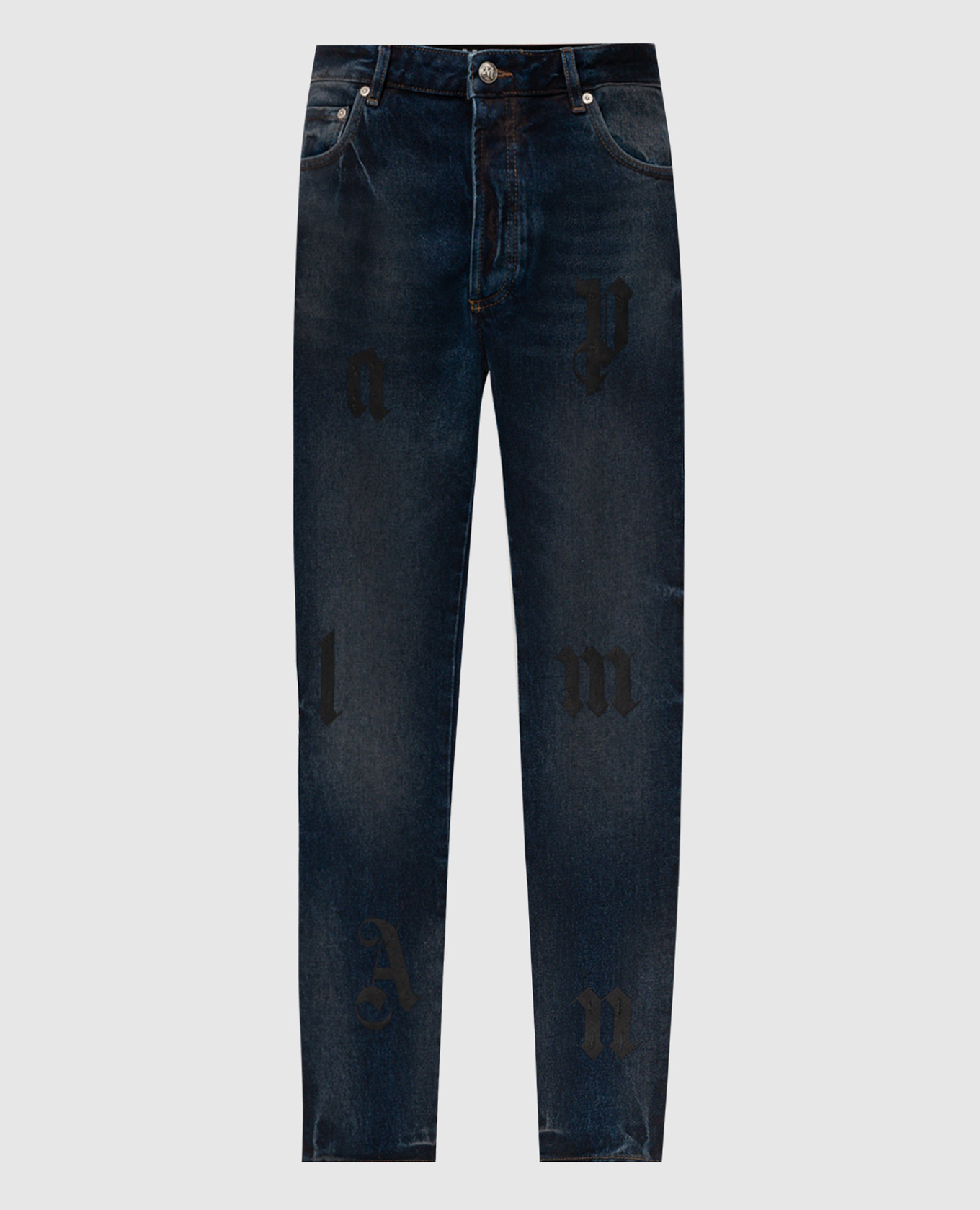 

Blue jeans with letter logo print Palm Angels