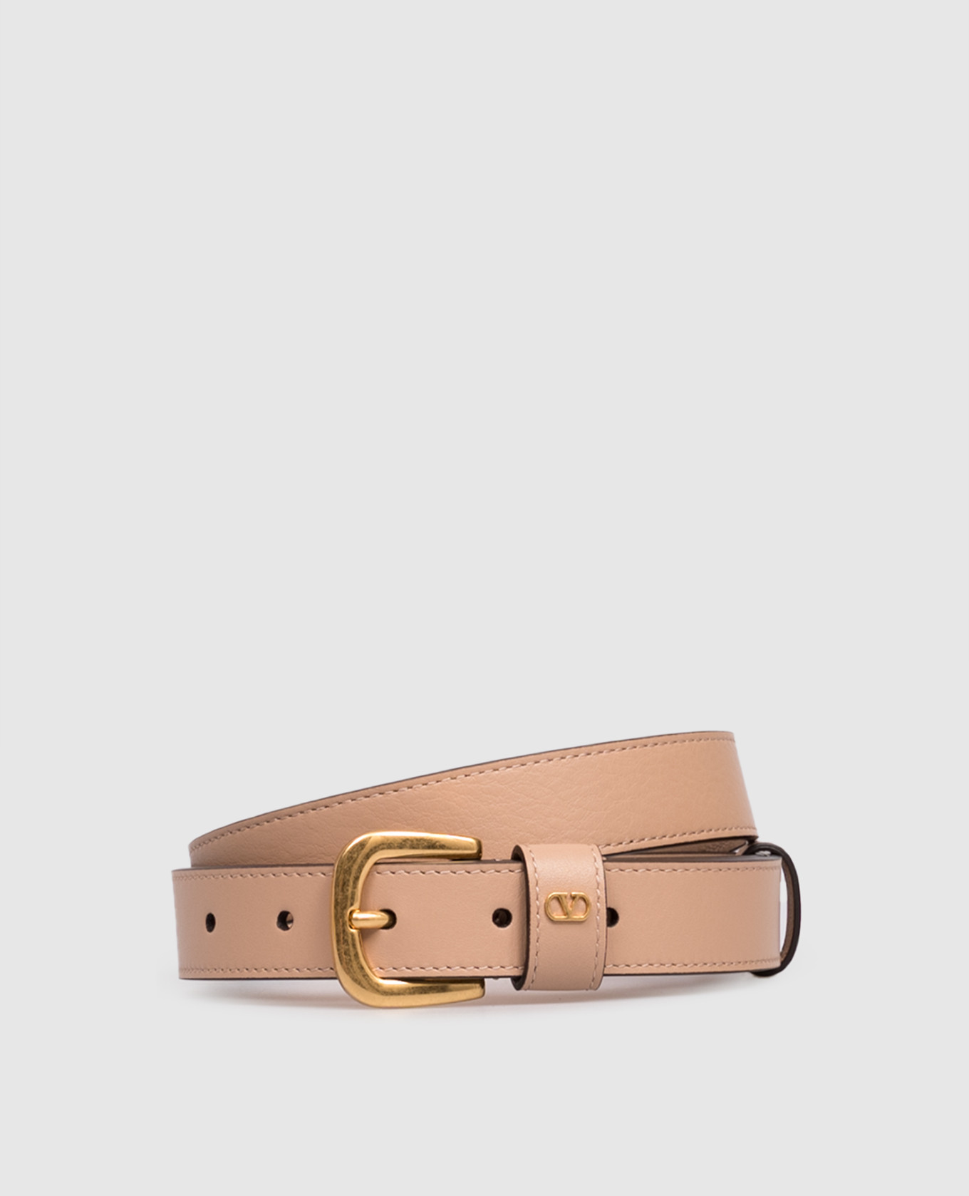

Beige leather belt with emblem Valentino