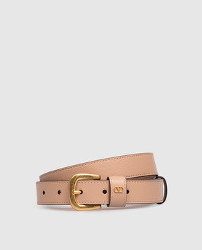 Valentino Beige leather belt with emblem 7W2T0SM1PPU